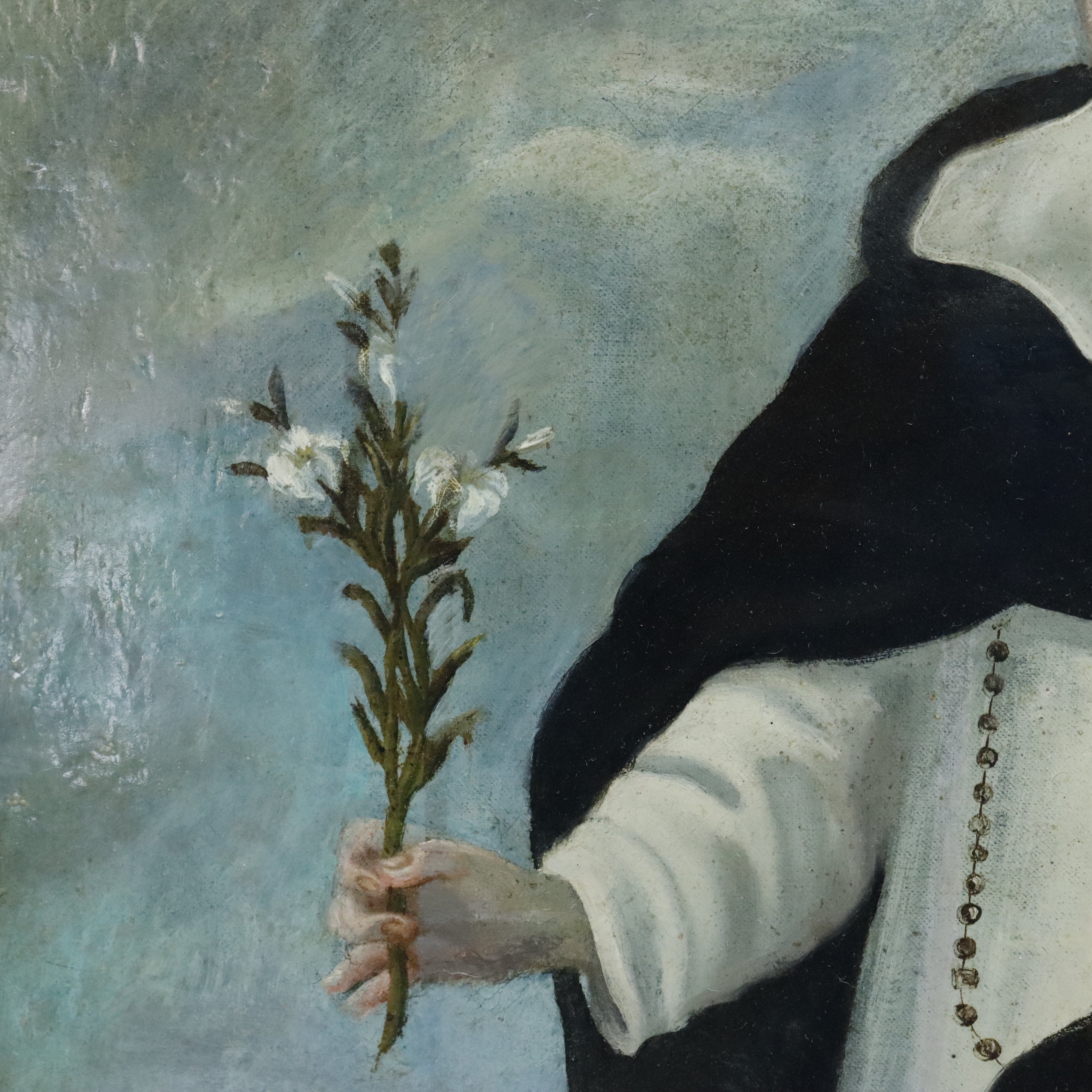 AW077: 18th Century Spanish Colonial School - Saint Dominic -  Oil on Canvas