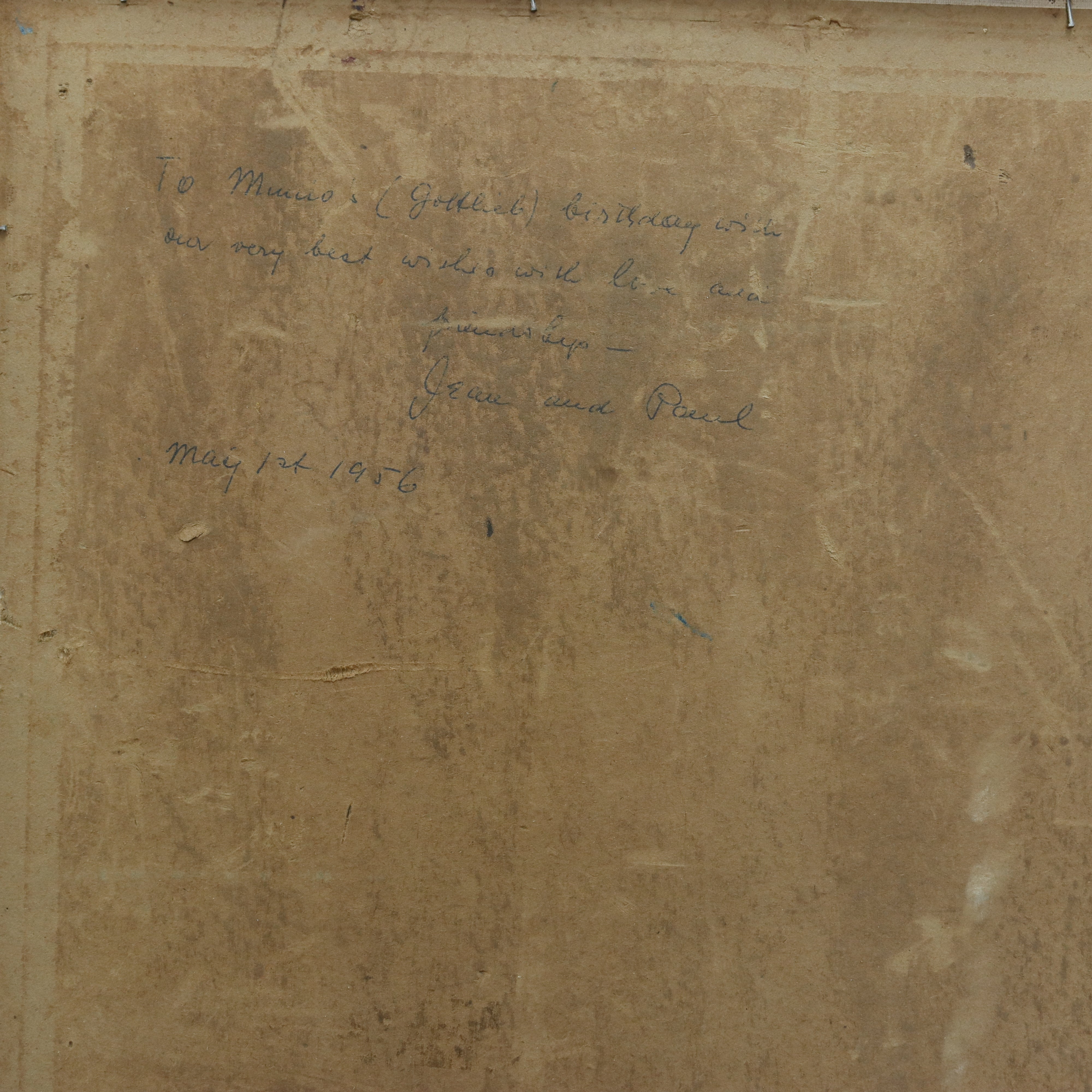 AW312: Jean G. Noll Avant Garde Constructionist Composition Oil on Board Painting Circa 1956 Initialed JGN