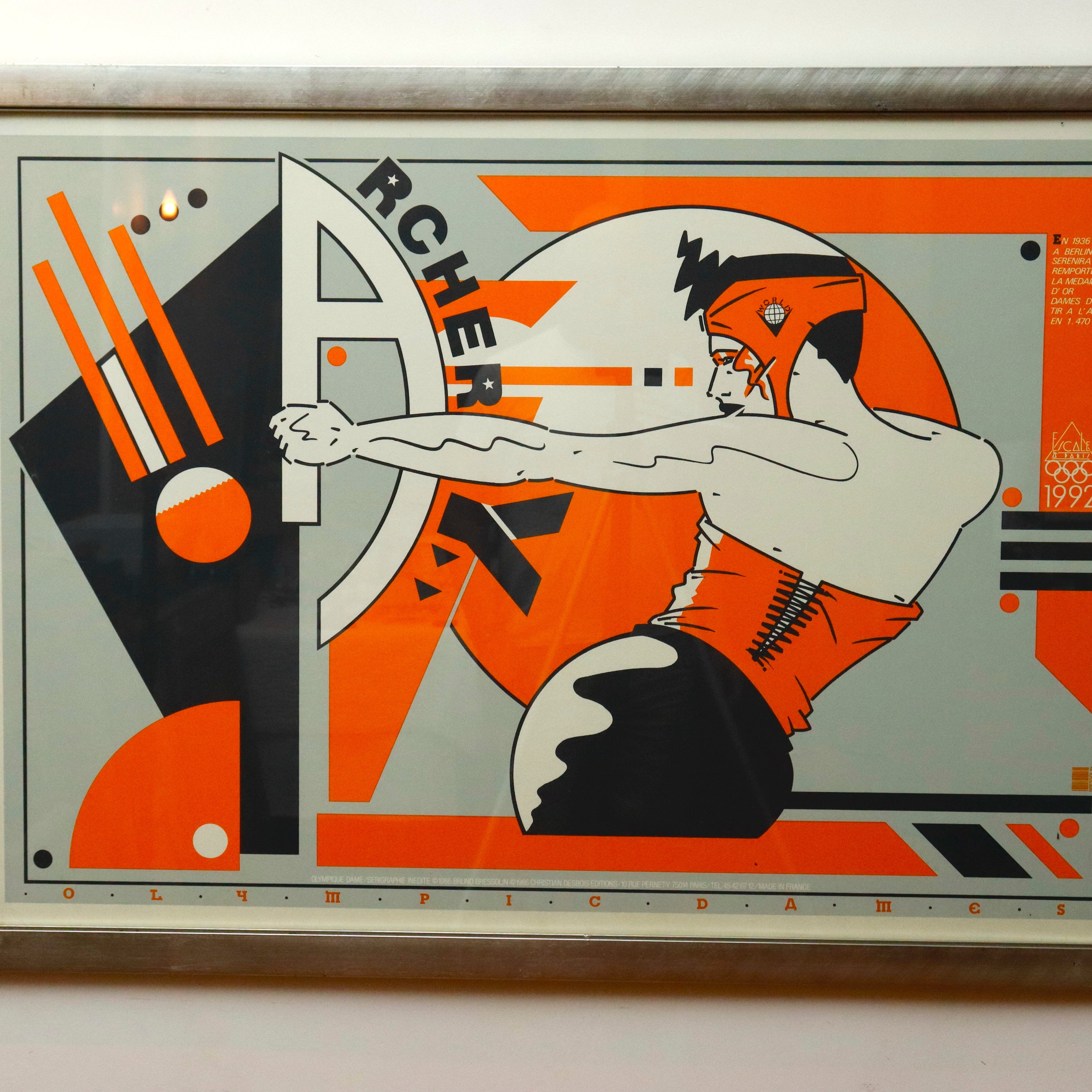 AW9-601: Bruno Bressolin, Olympique Dame Serenira, Serigraph  1986