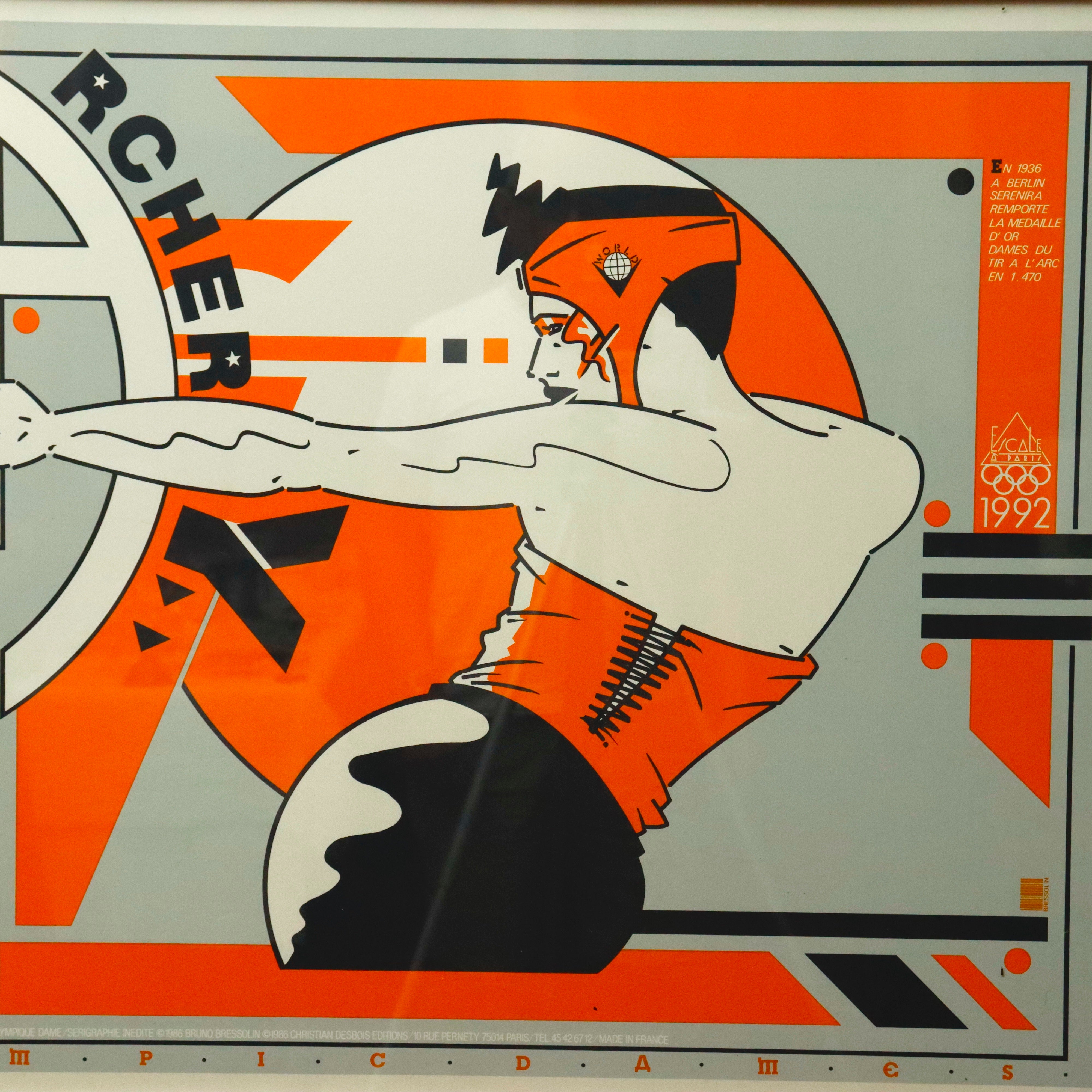 AW9-601: Bruno Bressolin, Olympique Dame Serenira, Serigraph  1986