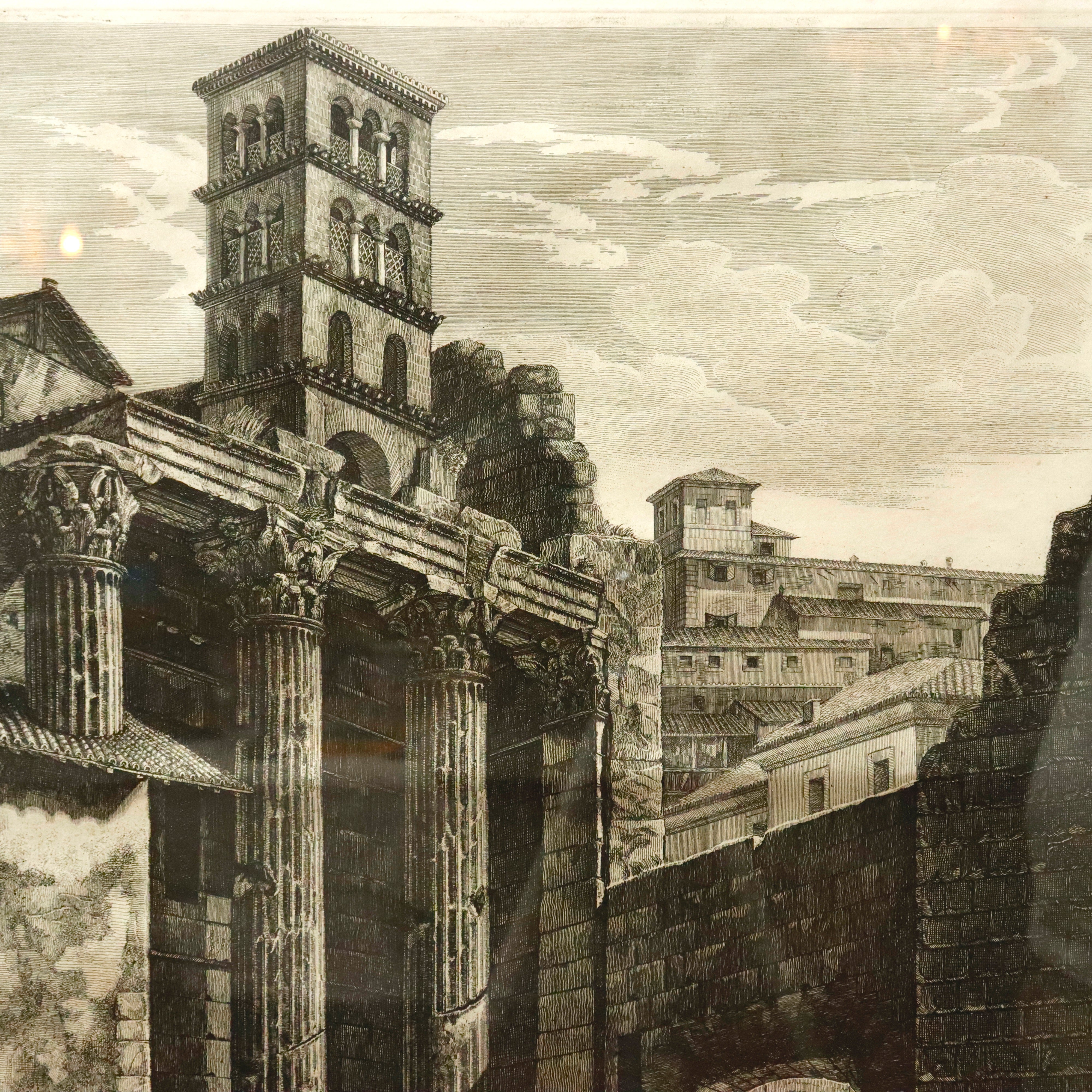 AW7-027: Luigi Rossini Etching Avanzi del Tempio di Marte Vendicatore
