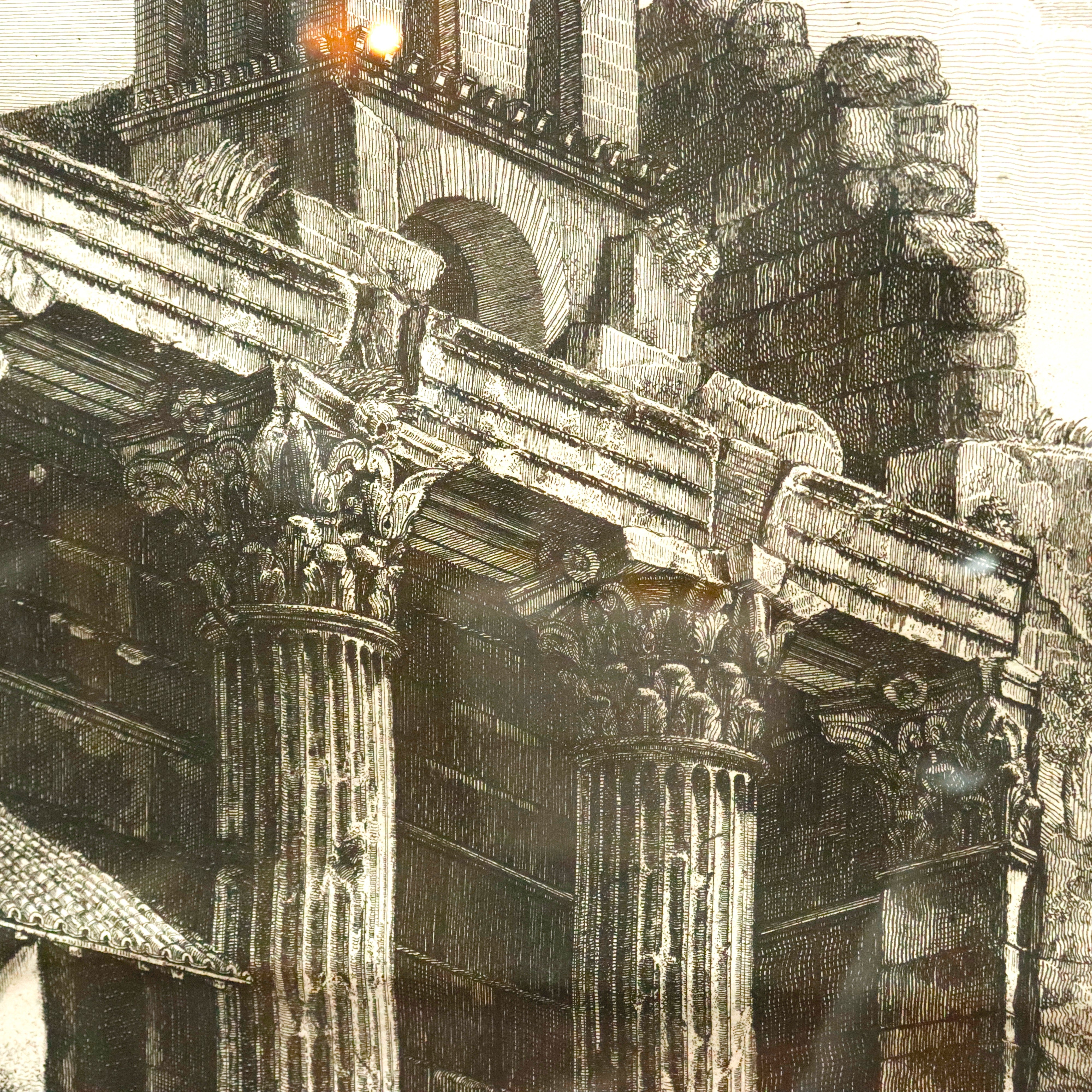 AW7-027: Luigi Rossini Etching Avanzi del Tempio di Marte Vendicatore