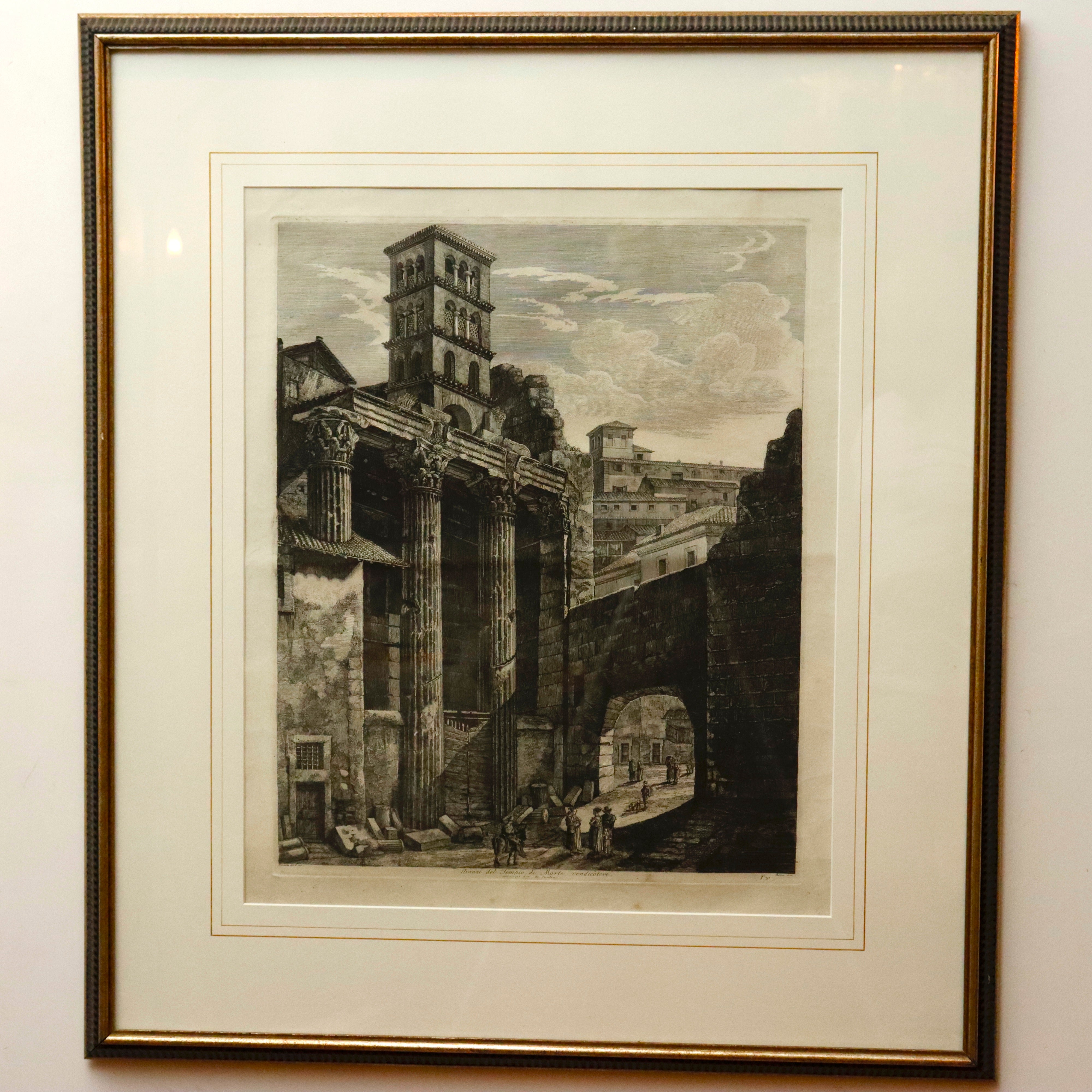 AW7-027: Luigi Rossini Etching Avanzi del Tempio di Marte Vendicatore