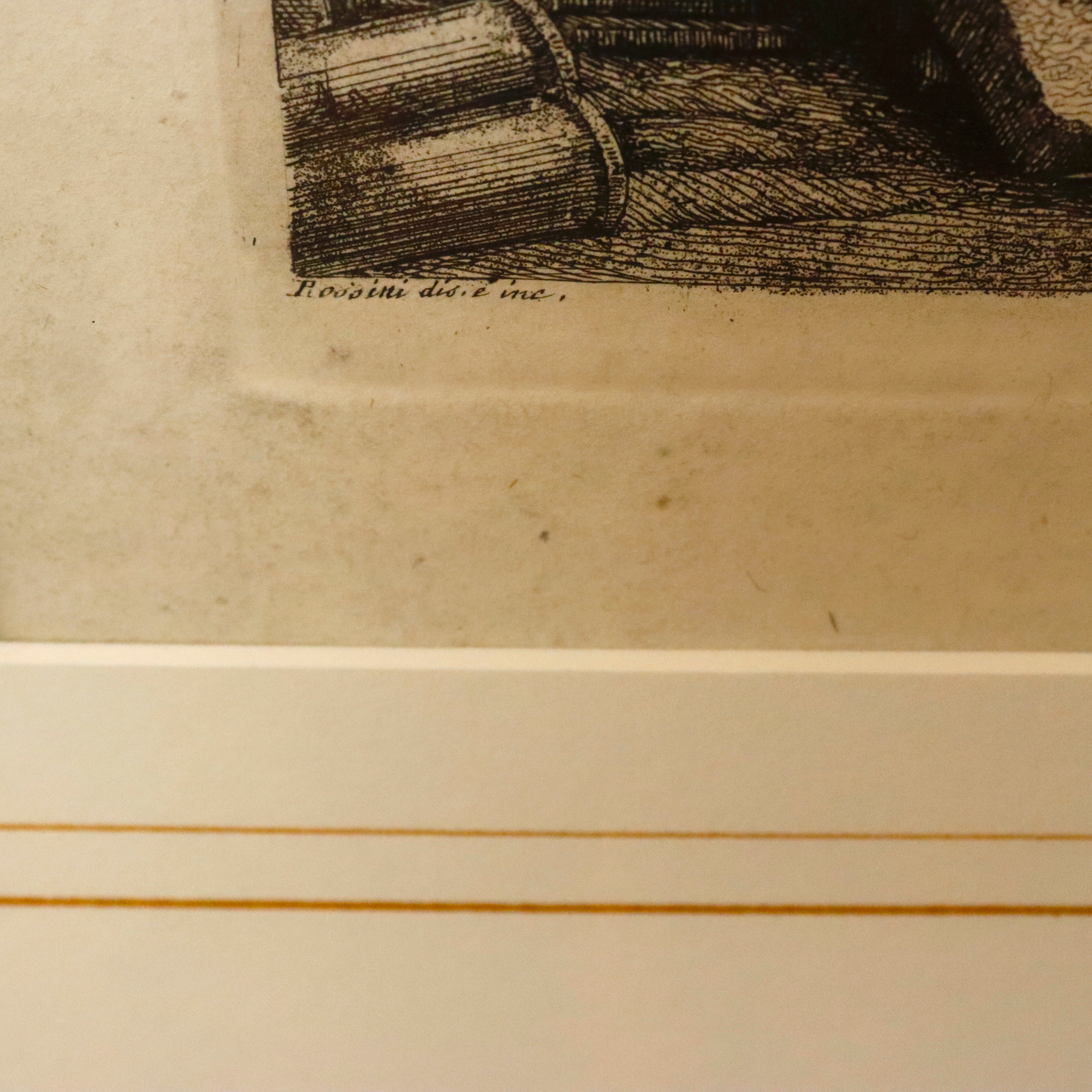 AW7-027: Luigi Rossini Etching Avanzi del Tempio di Marte Vendicatore