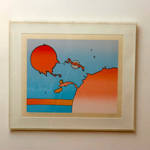AW9-030: Peter Max Serigraph Moonscape Circa 1977