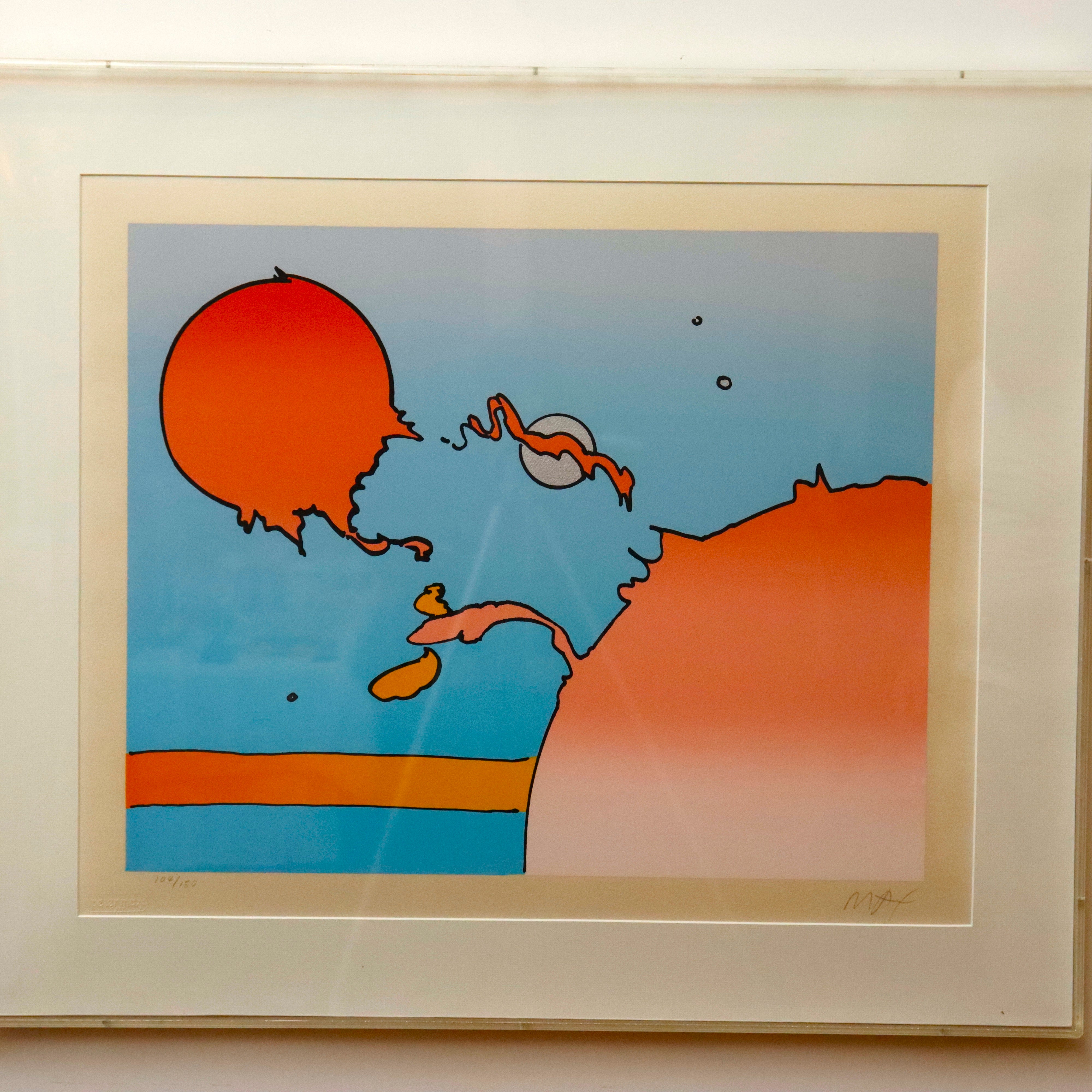 AW9-030: Peter Max Serigraph Moonscape Circa 1977