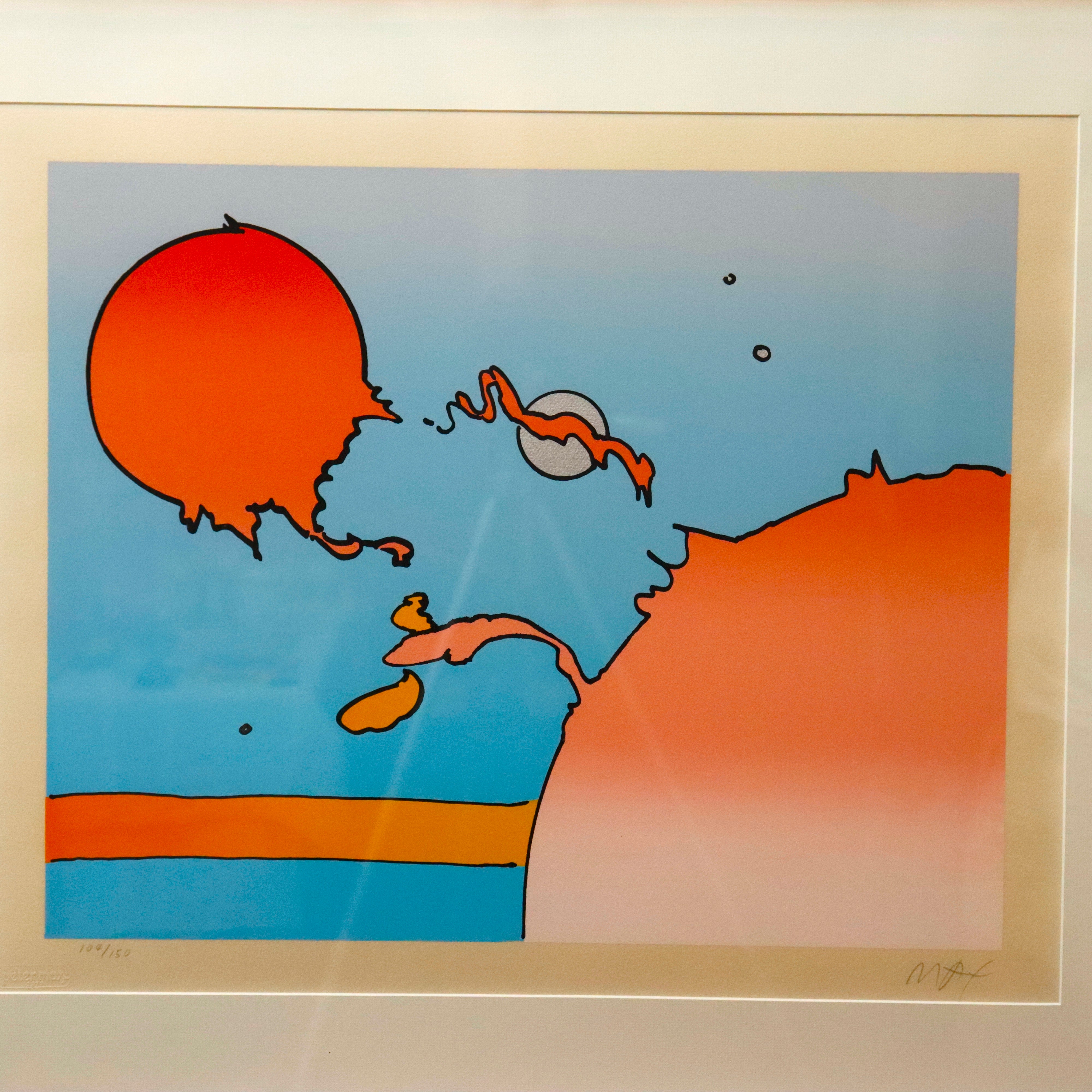 AW9-030: Peter Max Serigraph Moonscape Circa 1977