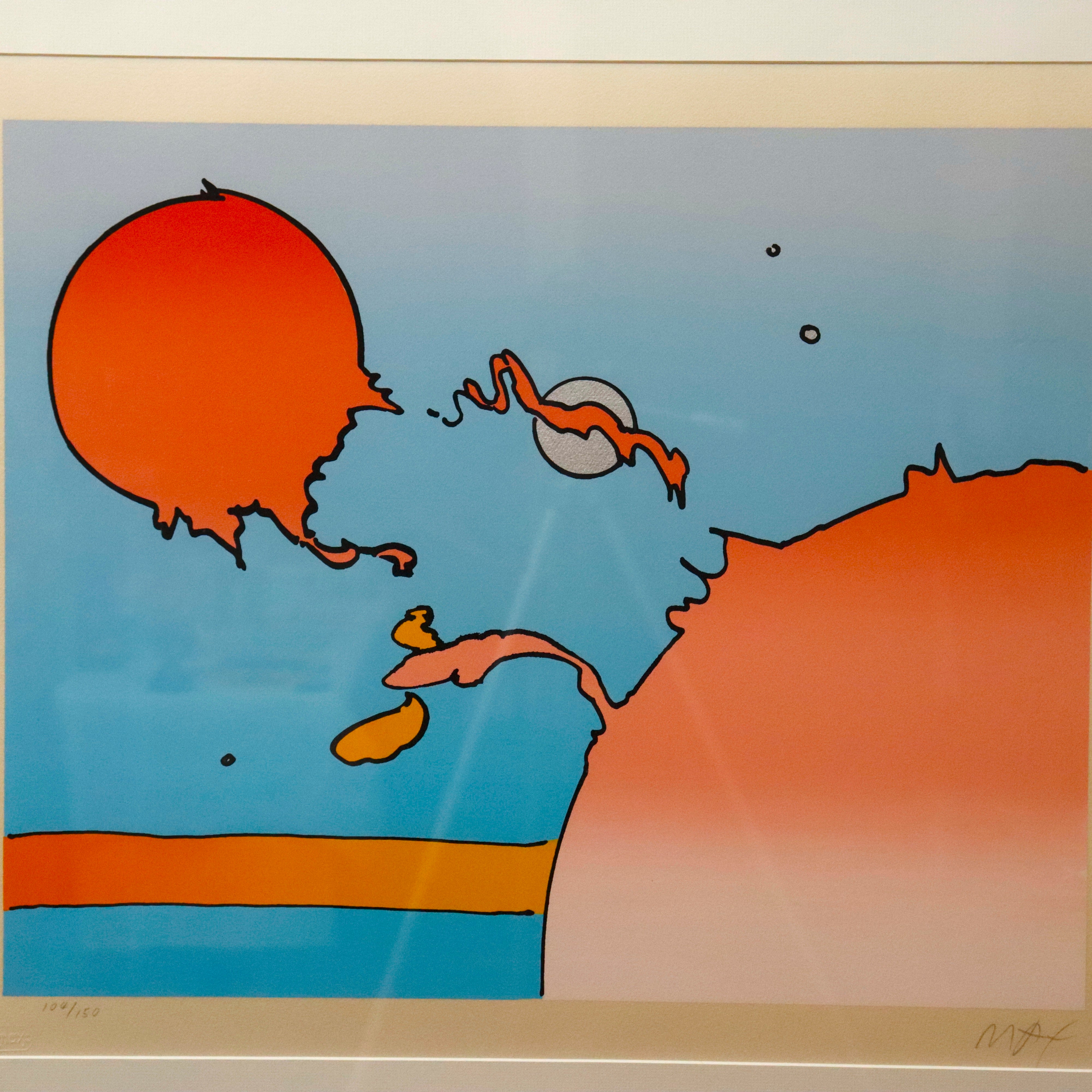 AW9-030: Peter Max Serigraph Moonscape Circa 1977