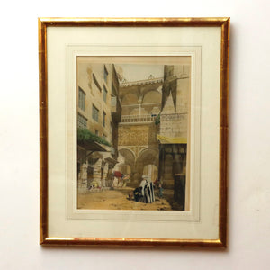 AW7-051: John Cooke Bourne Colored Engraving of Robert Hay's Principal Entrance to the Great Mosque El-Azhar