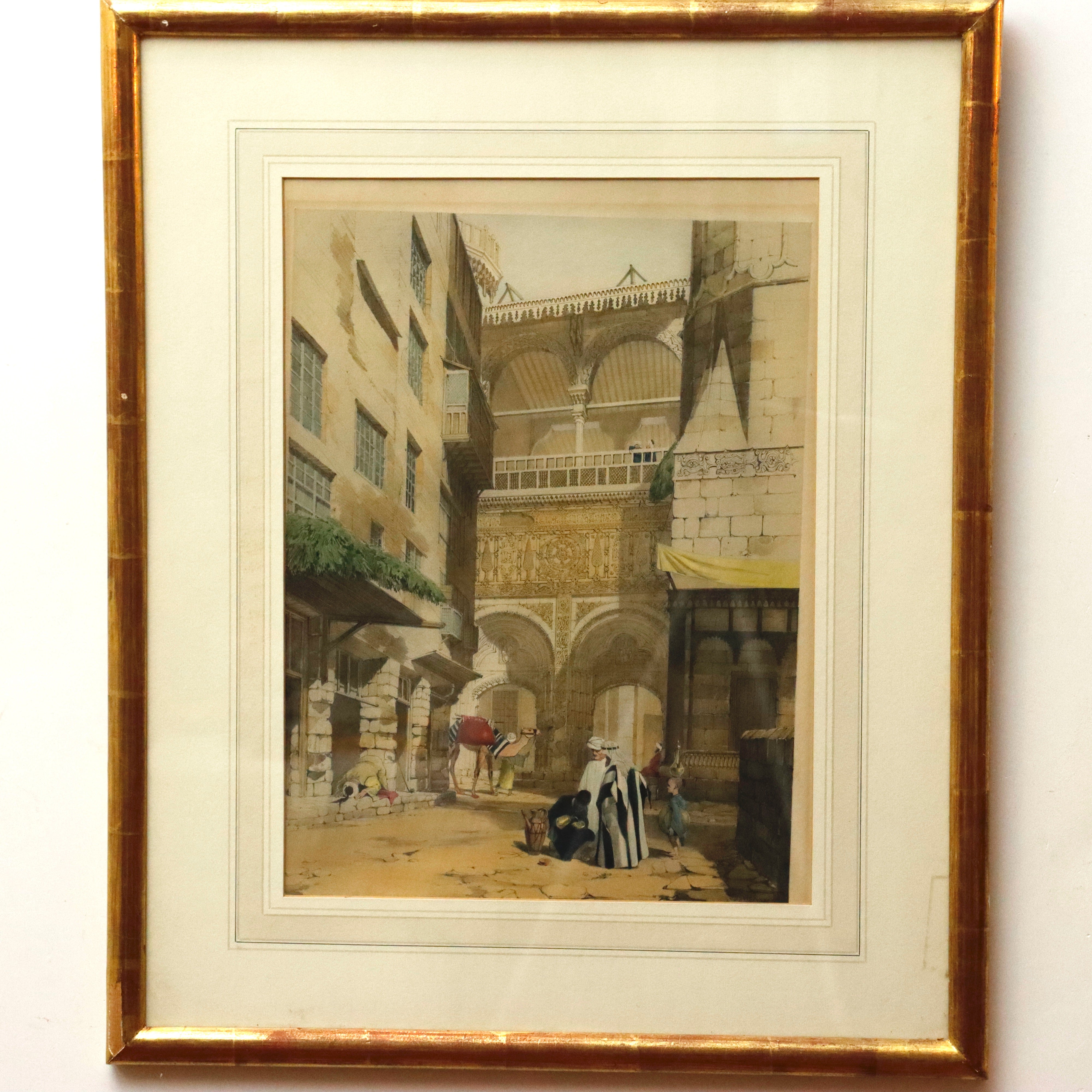 AW7-051: John Cooke Bourne Colored Engraving of Robert Hay's Principal Entrance to the Great Mosque El-Azhar