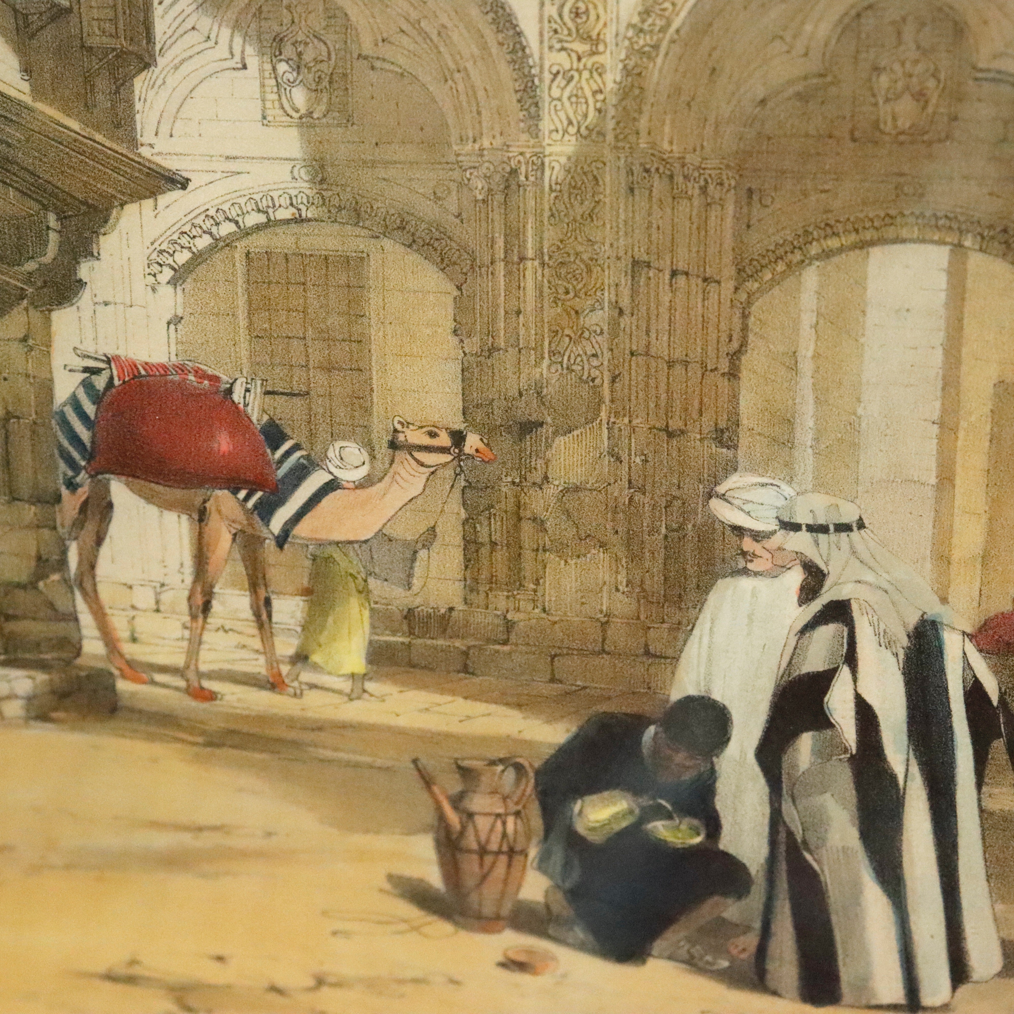 AW7-051: John Cooke Bourne Colored Engraving of Robert Hay's Principal Entrance to the Great Mosque El-Azhar