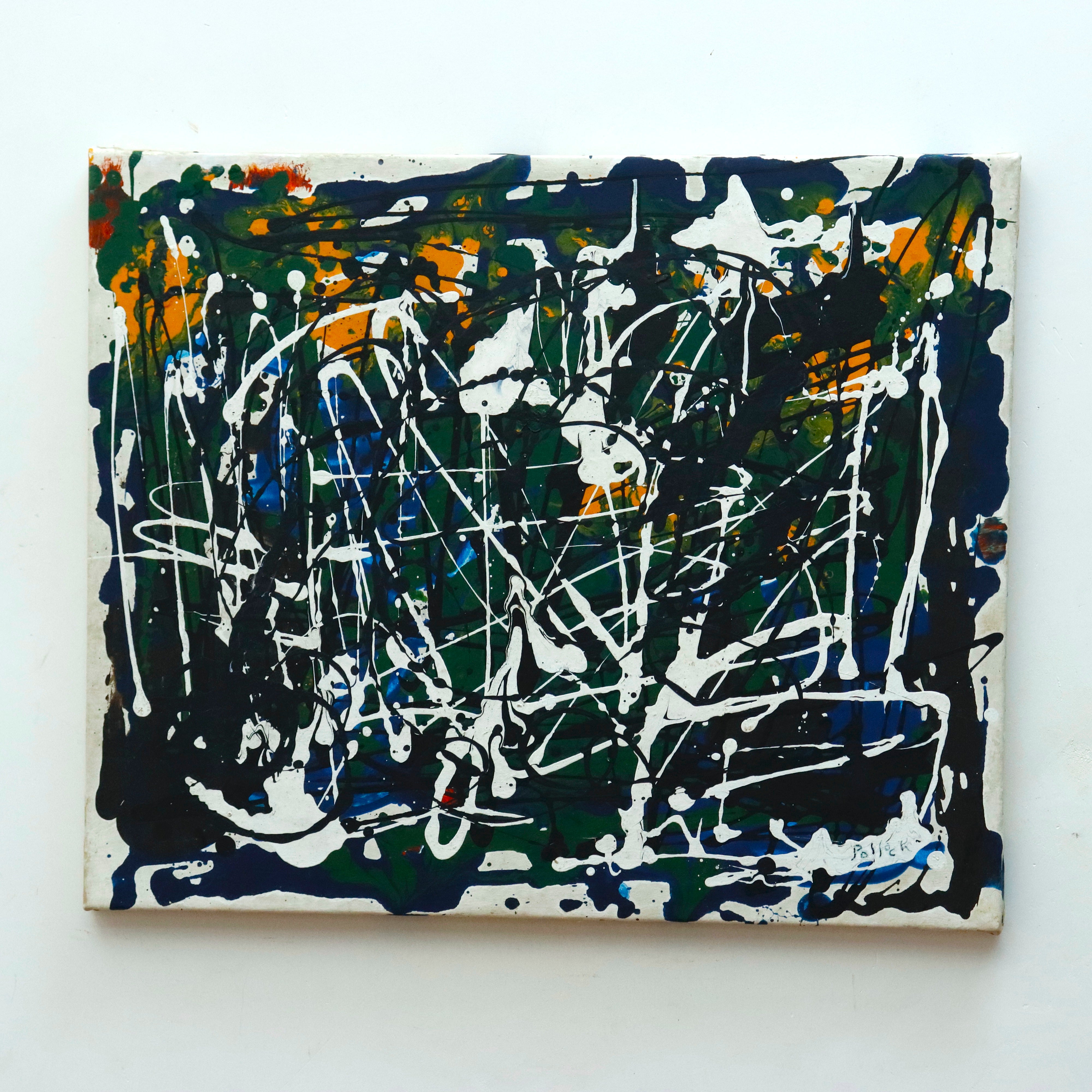 After Jackson Pollack Abstract Expressionist Drip Technique Painting | Work of Man