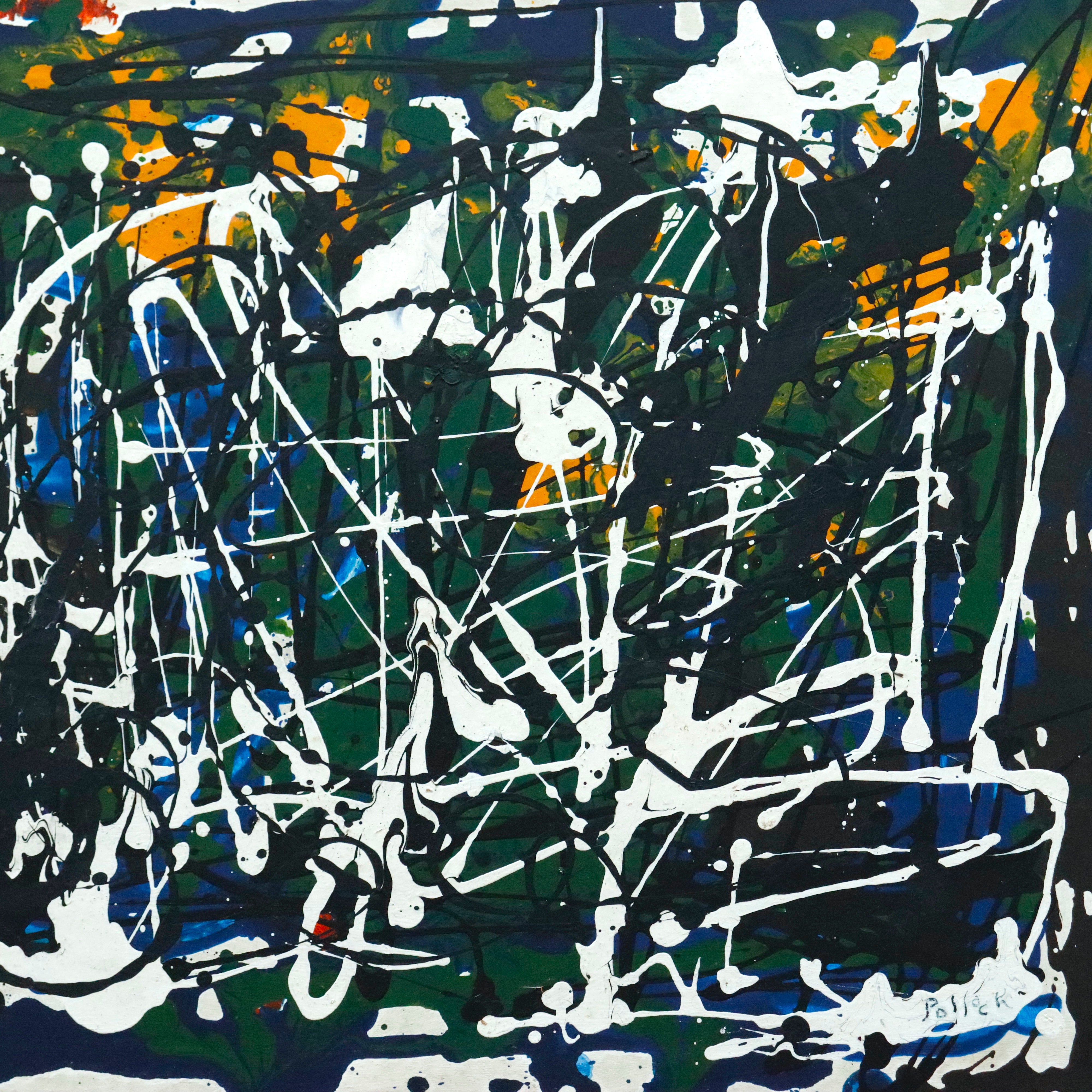 AW031: After Jackson Pollack Abstract Expressionist Drip Technique Painting