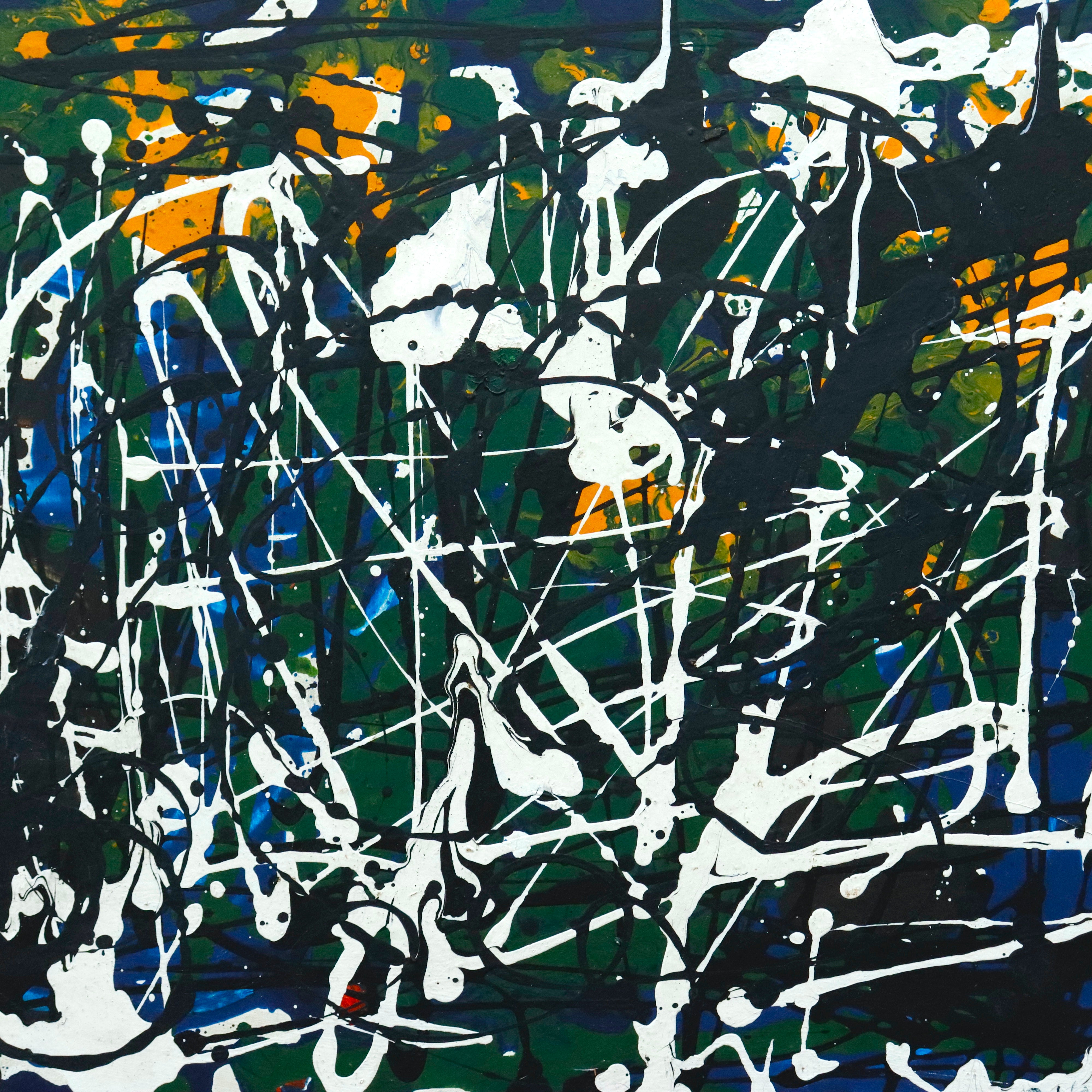 AW031: After Jackson Pollack Abstract Expressionist Drip Technique Painting