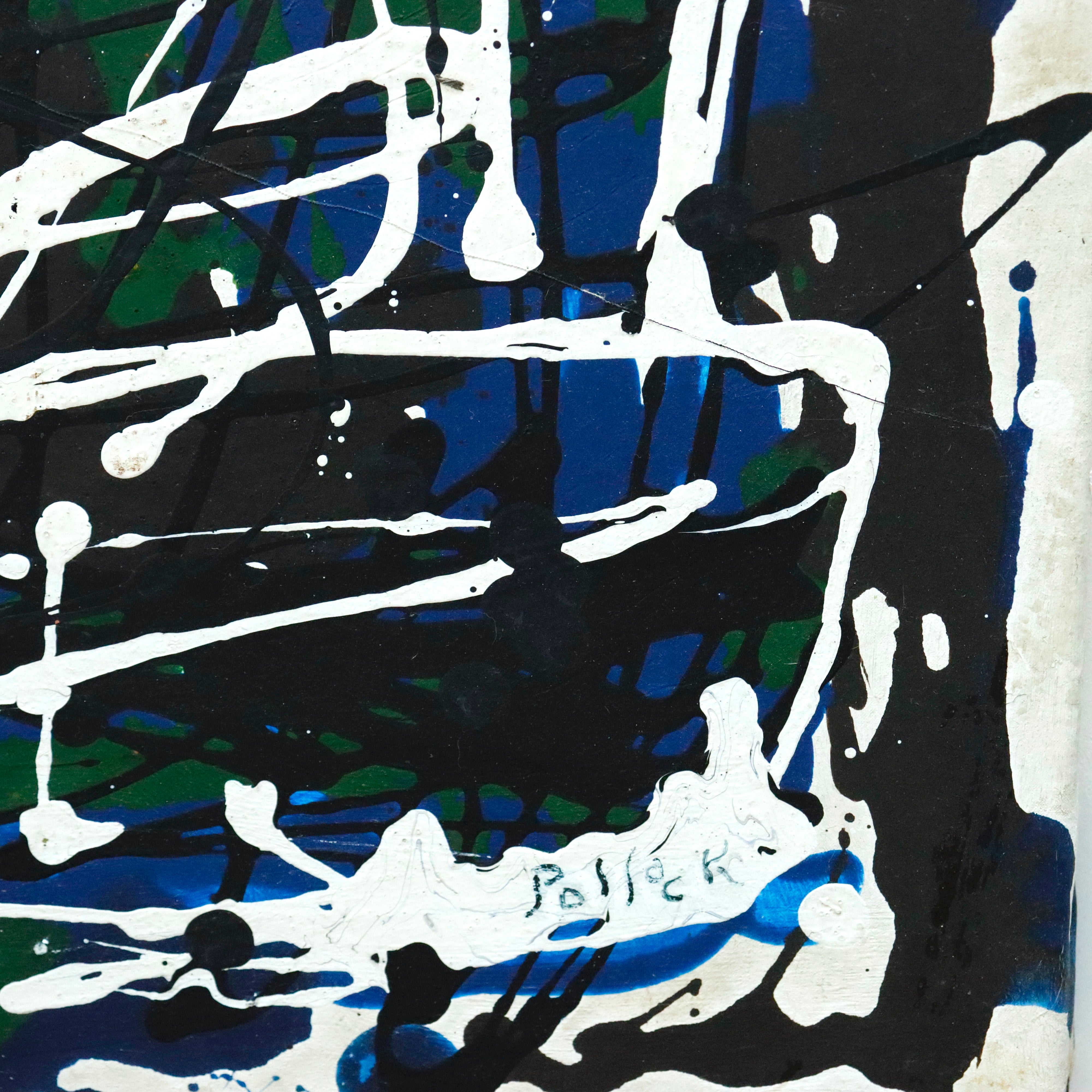 AW031: After Jackson Pollack Abstract Expressionist Drip Technique Painting