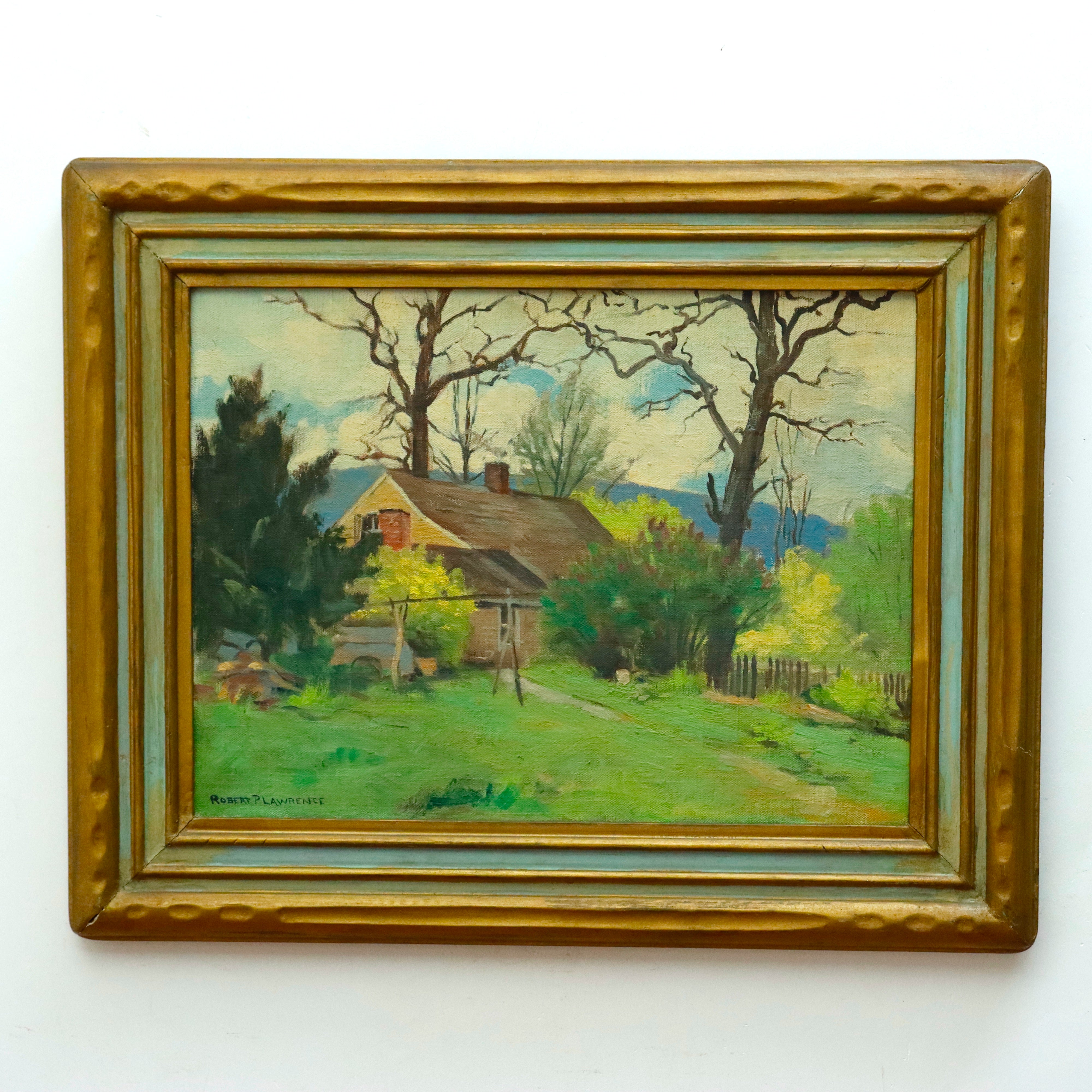 AW050: Robert Pearson Lawrence New England Landscape Oil Painting