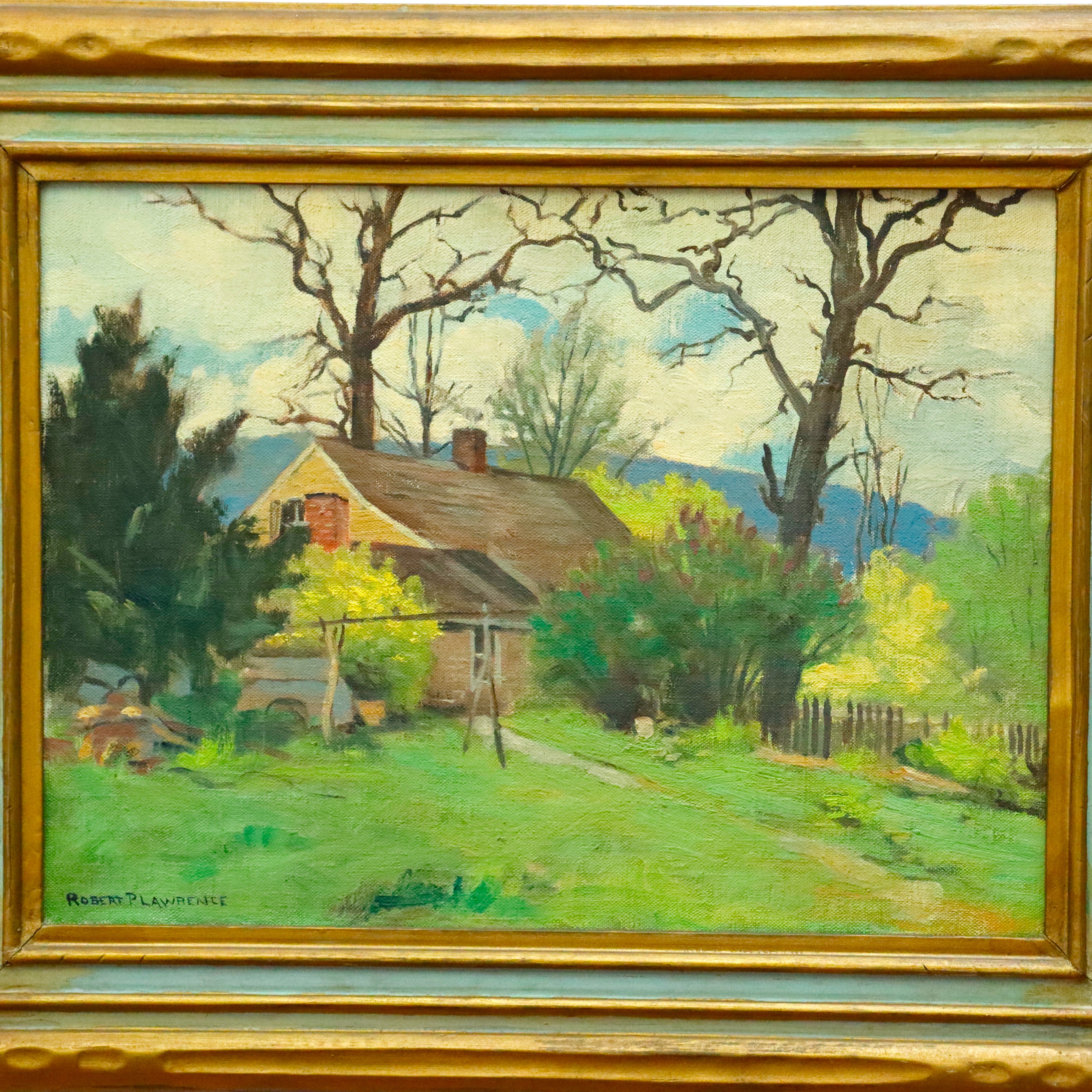 AW050: Robert Pearson Lawrence New England Landscape Oil Painting