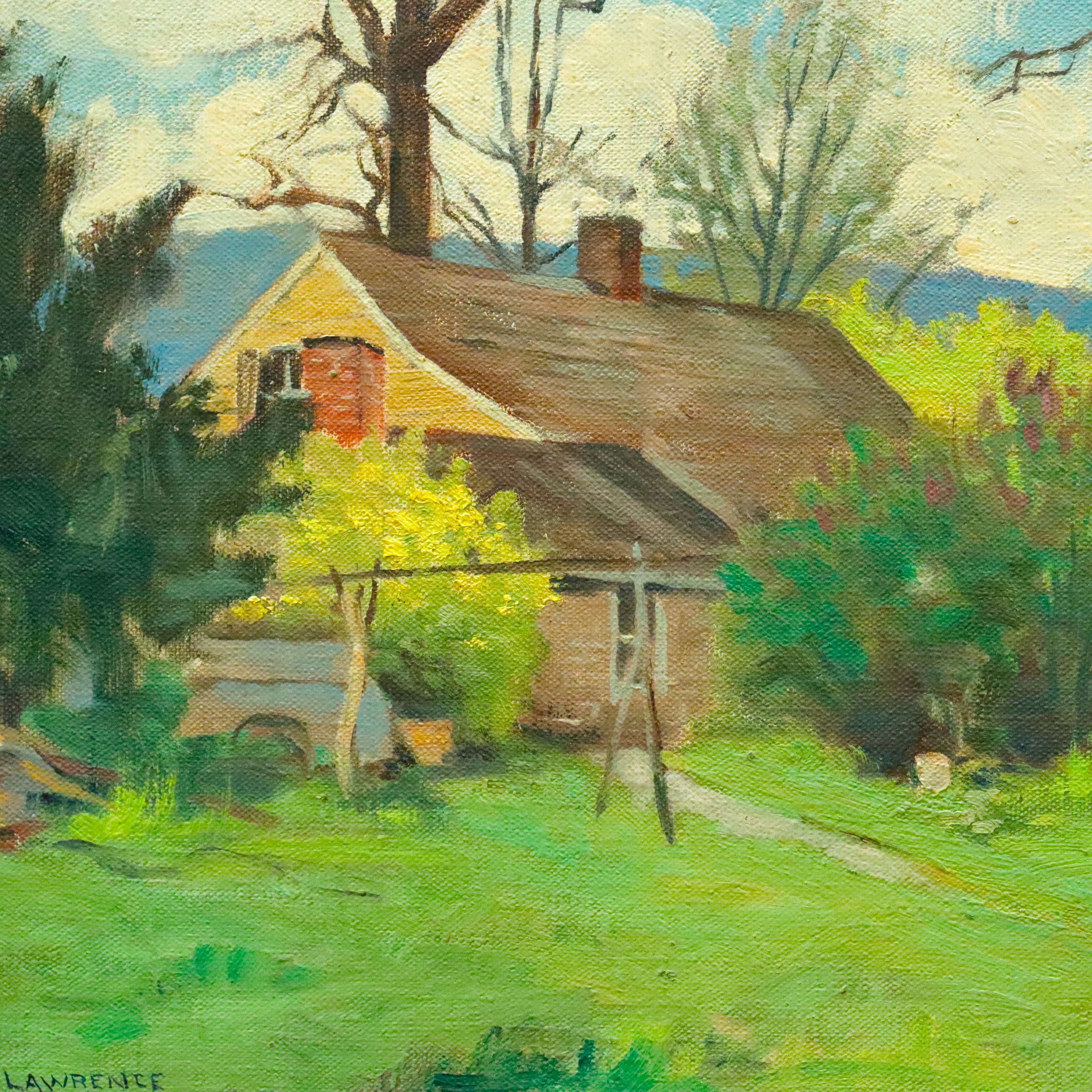 AW050: Robert Pearson Lawrence New England Landscape Oil Painting
