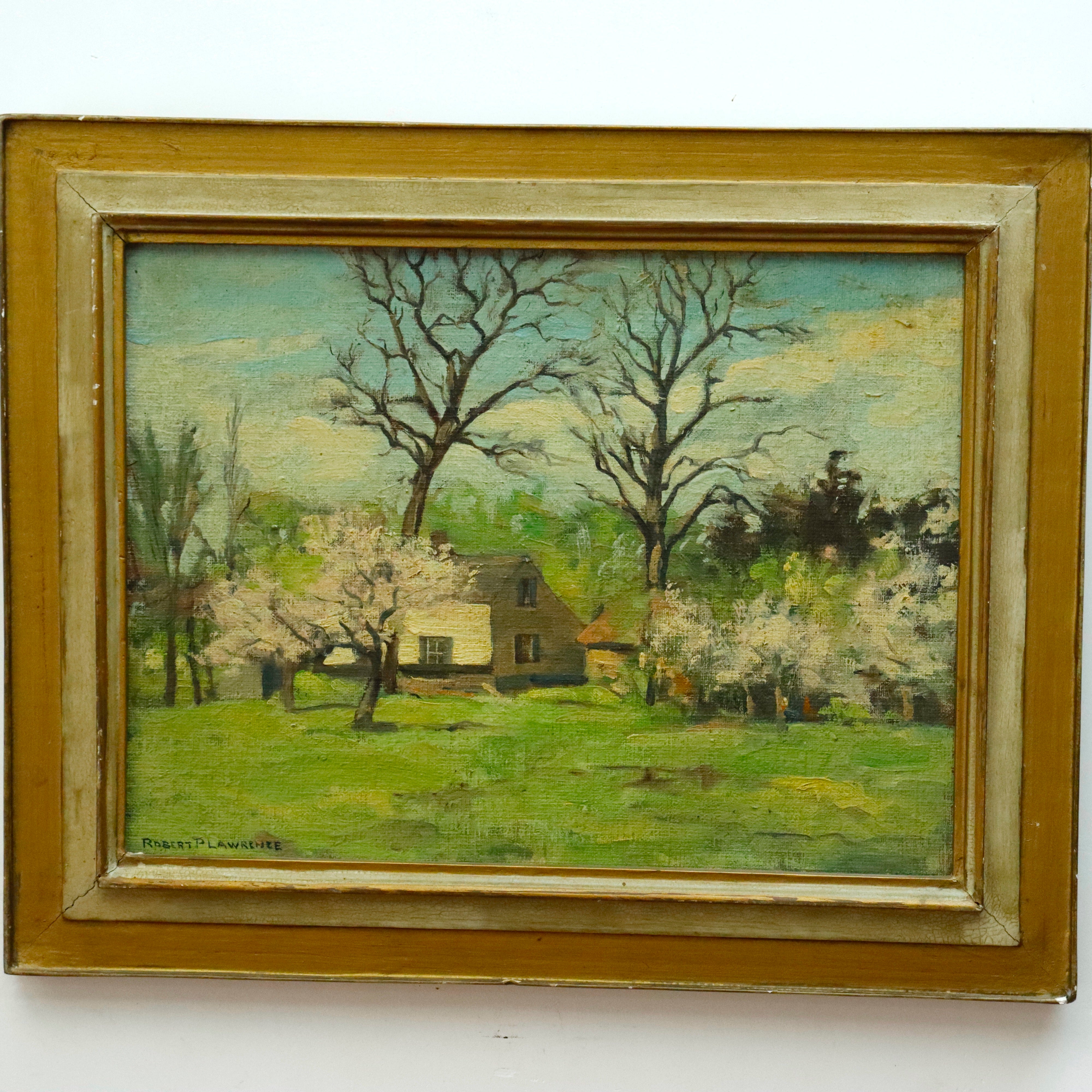 AW051: Robert Pearson Lawrence New England Landscape Oil Painting