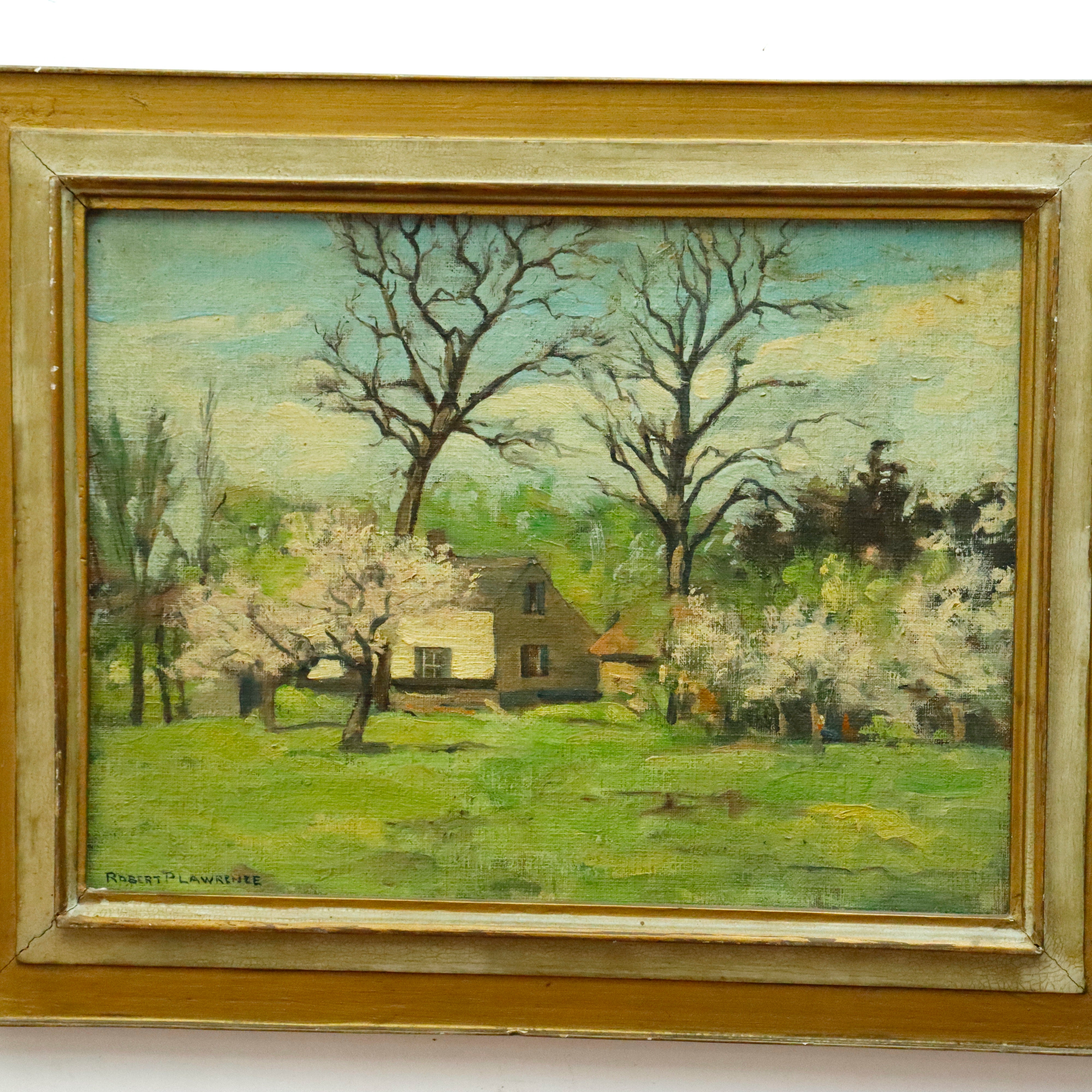 AW051: Robert Pearson Lawrence New England Landscape Oil Painting