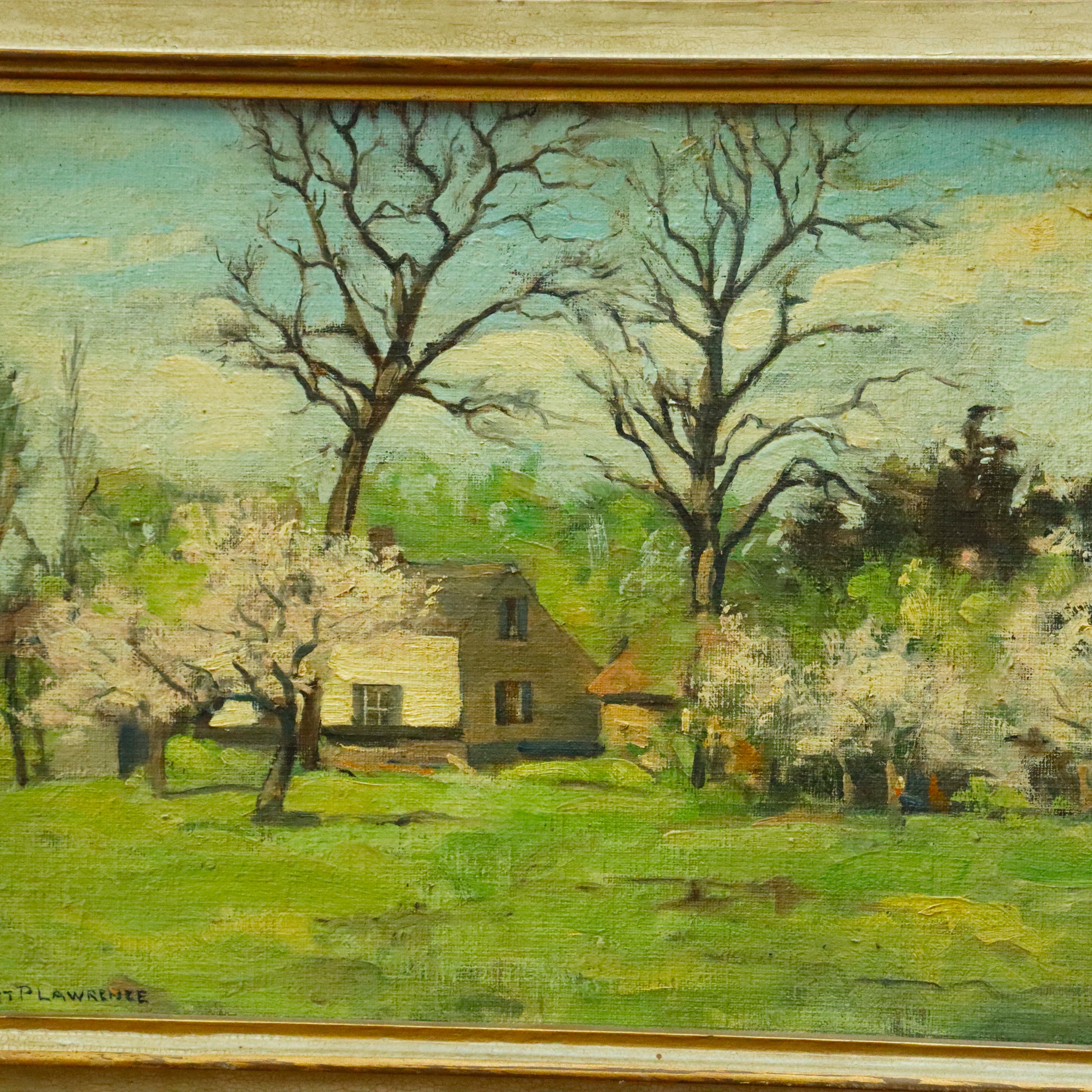AW051: Robert Pearson Lawrence New England Landscape Oil Painting