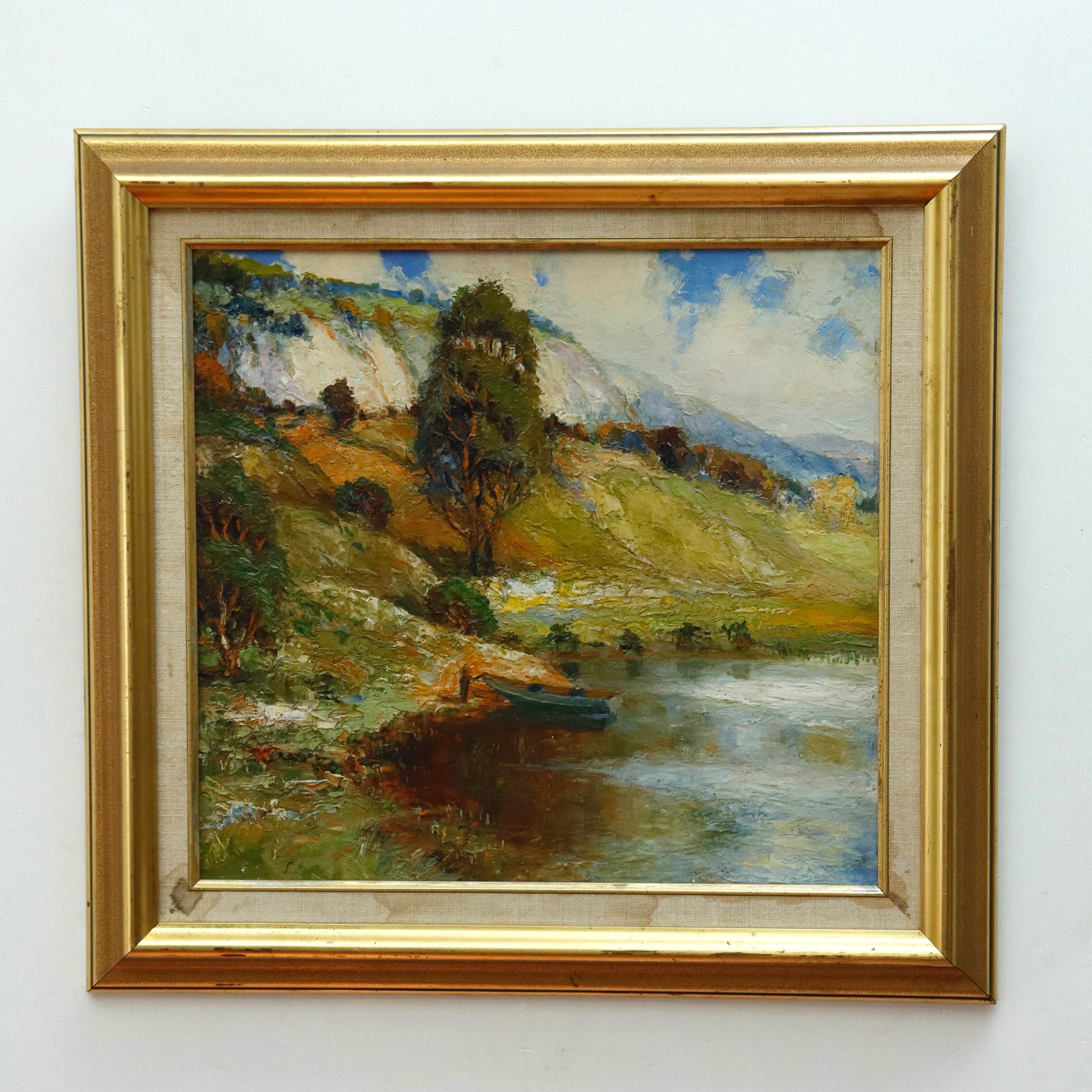 Impressionist Oil on Board Landscape Painting | Work of Man