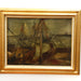 Oani American WPA Ashcan Oil on Canvas Painting of Boats at Harbor | Work of Man