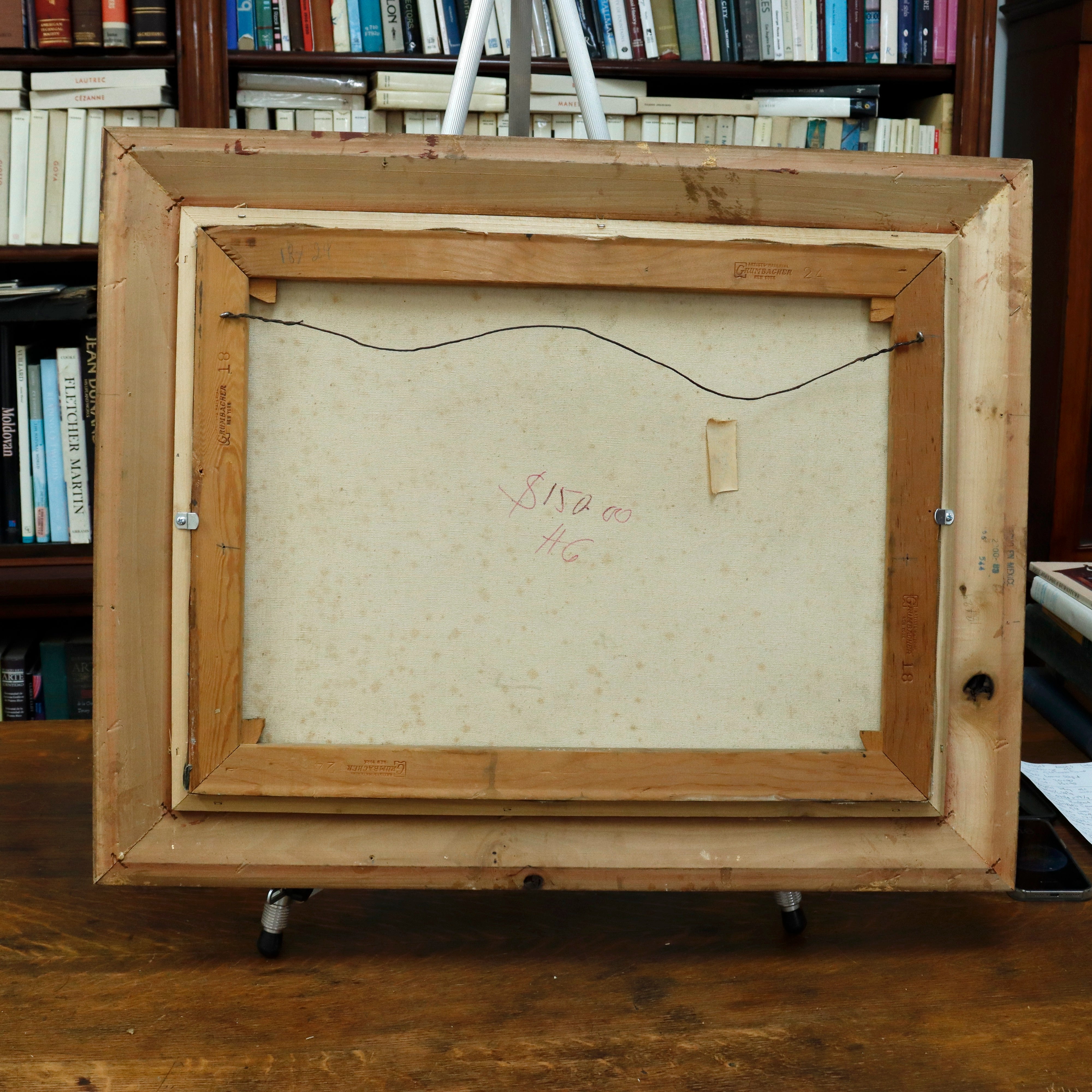 AW053: Oani American WPA Ashcan Regionalist Oil on Canvas Painting of Boats at Harbor