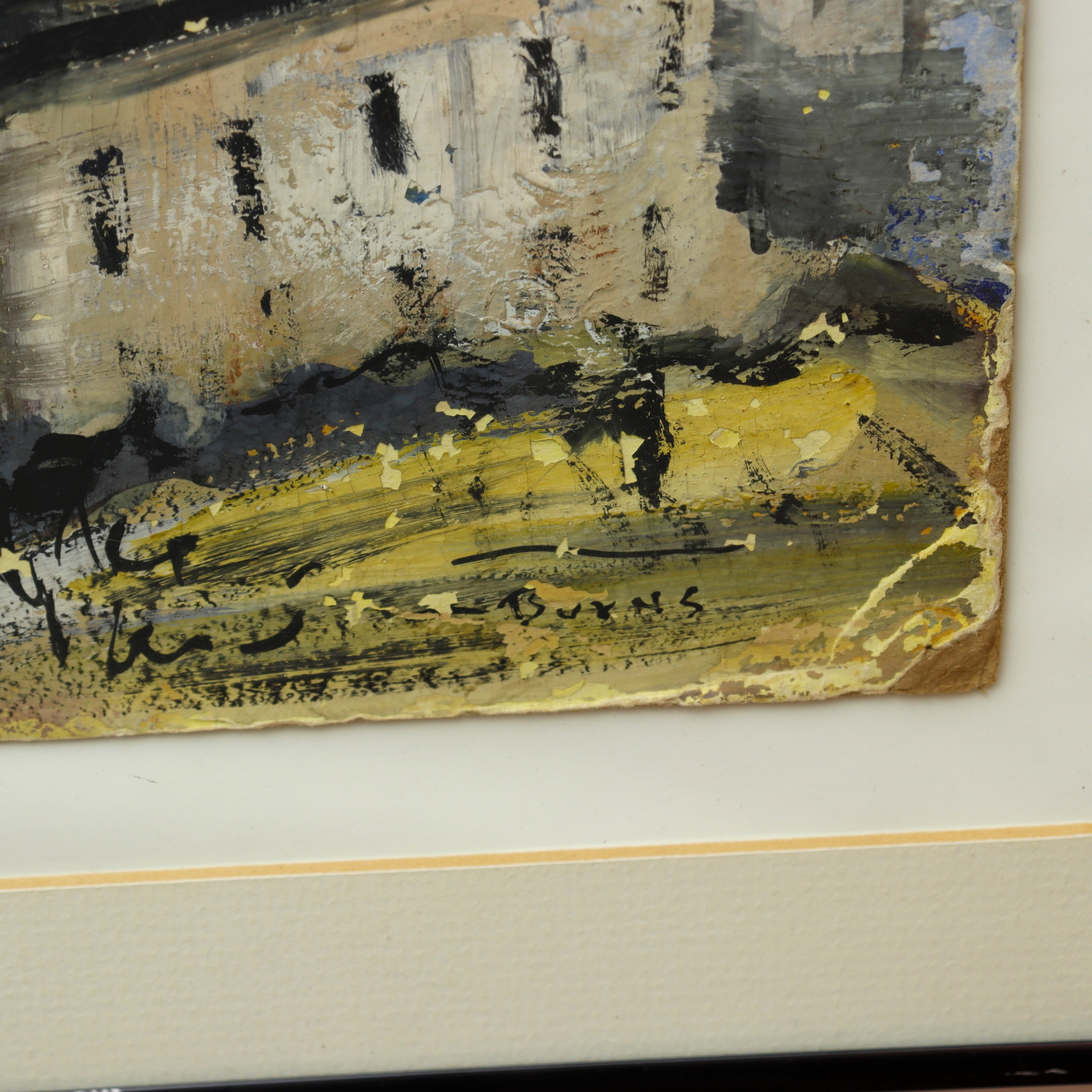 AW4-014: Burns Gouache on Paper Board City Birdseye View