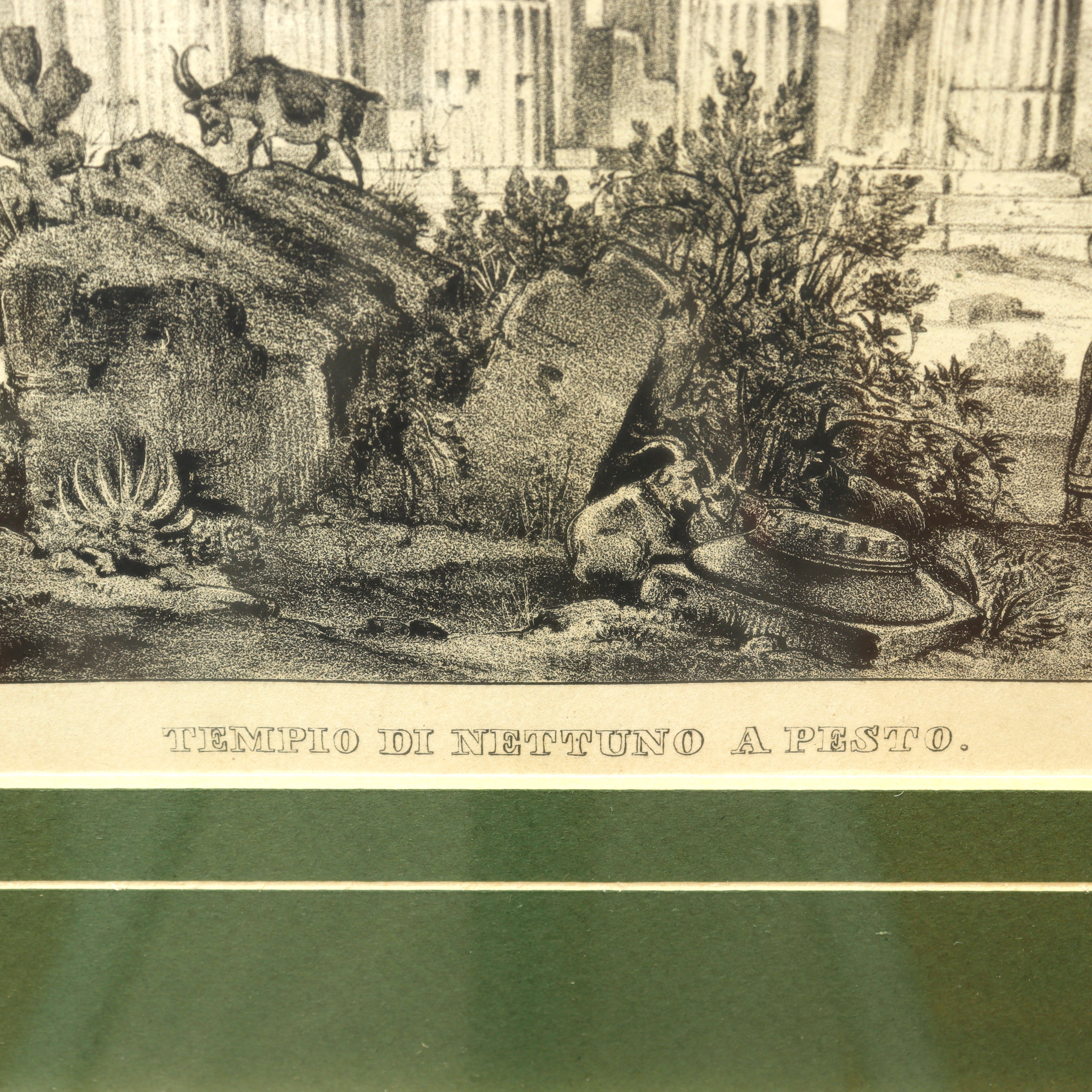 AW7-040: W. Gail Early 19th Century Coordinating Pair of Engravings of Tempio Di Nettuno in Pesto