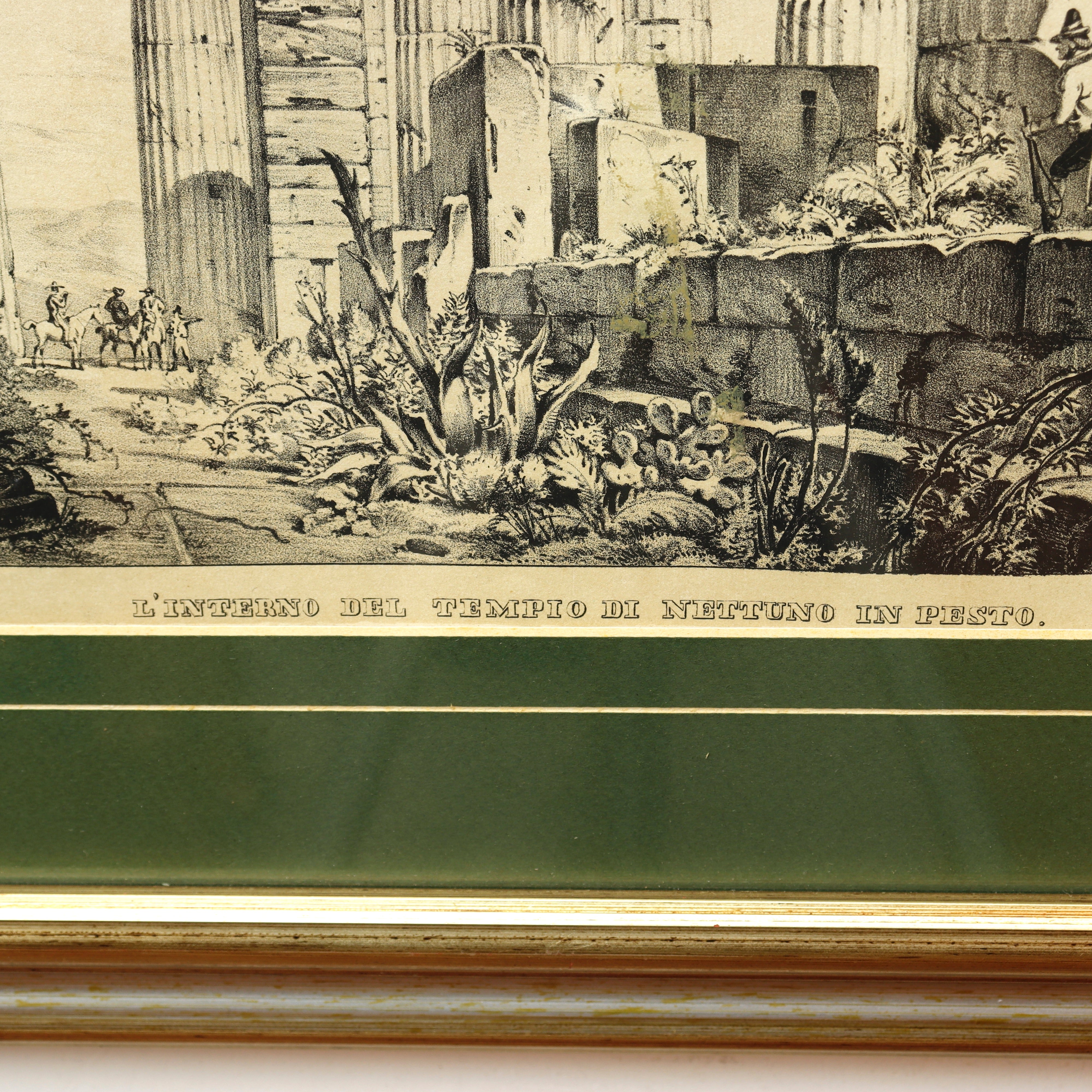 AW7-040: W. Gail Early 19th Century Coordinating Pair of Engravings of Tempio Di Nettuno in Pesto