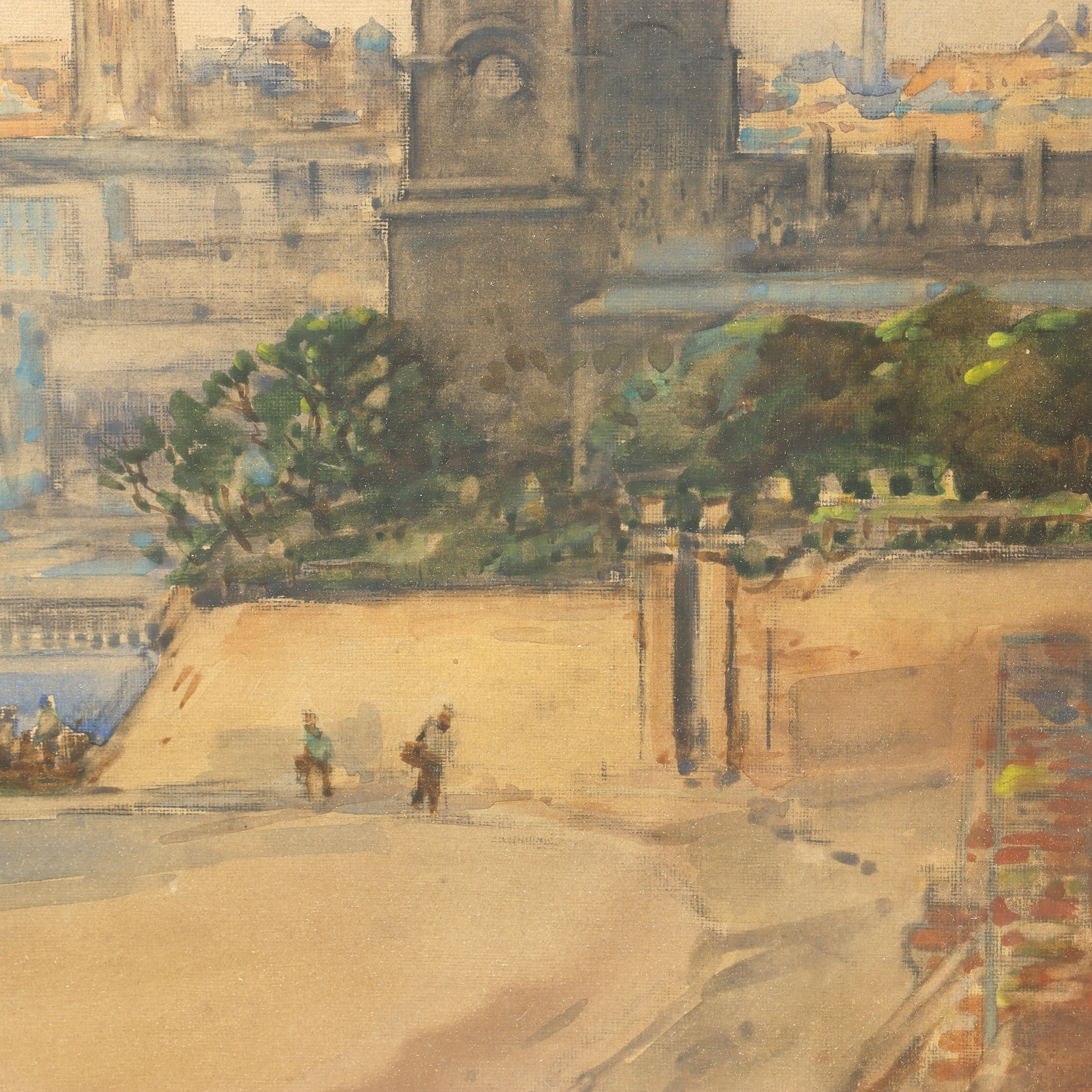 AW425: John Arthur Dees Newcastle From Gateshead Upon Tyne Gouache on Paper Painting Circa 1910