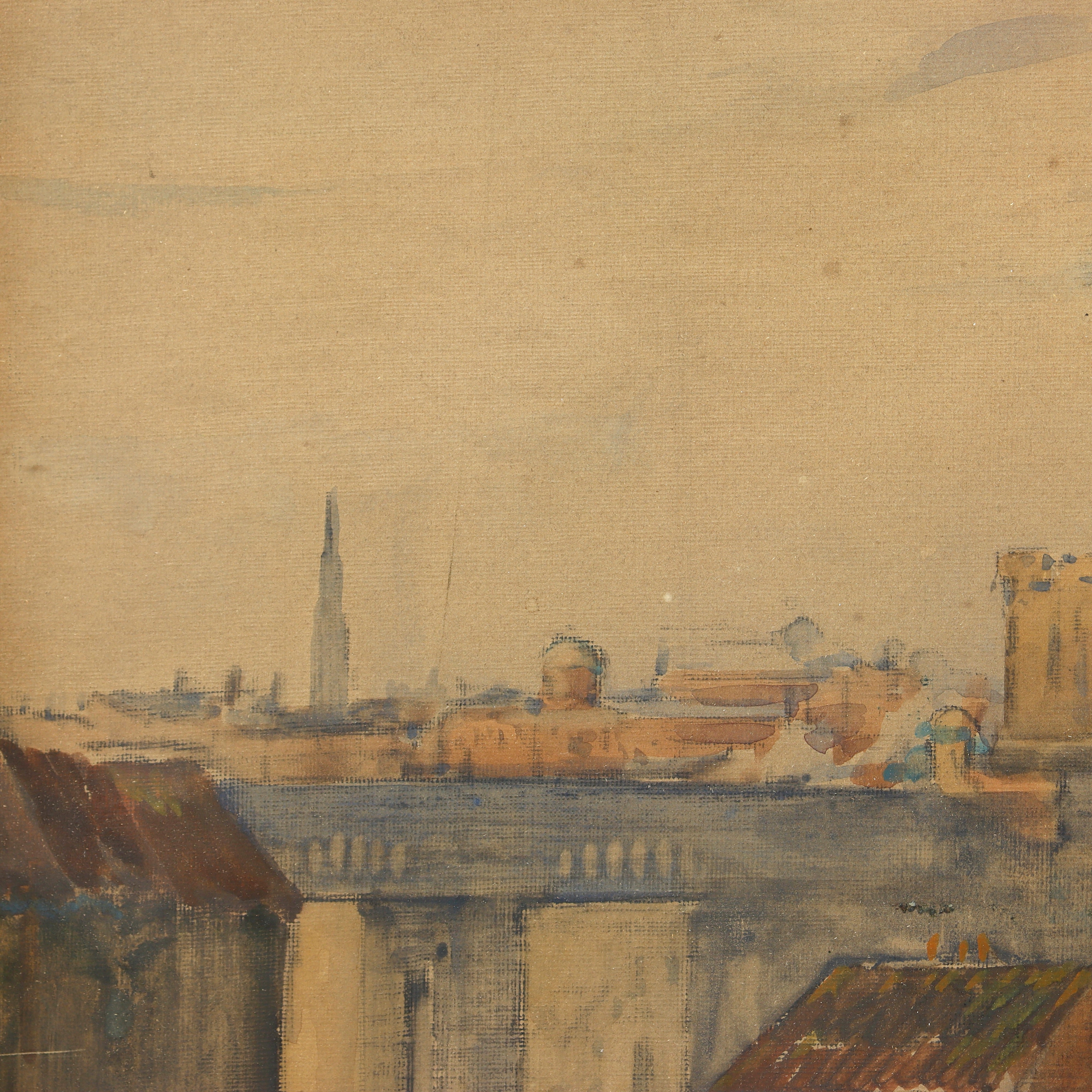 AW425: John Arthur Dees Newcastle From Gateshead Upon Tyne Gouache on Paper Painting Circa 1910