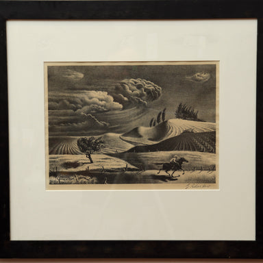 Georges Schreiber WPA Regionalist Artist "Racing the Storm" Lithograph Circa 1930 | Work of Man