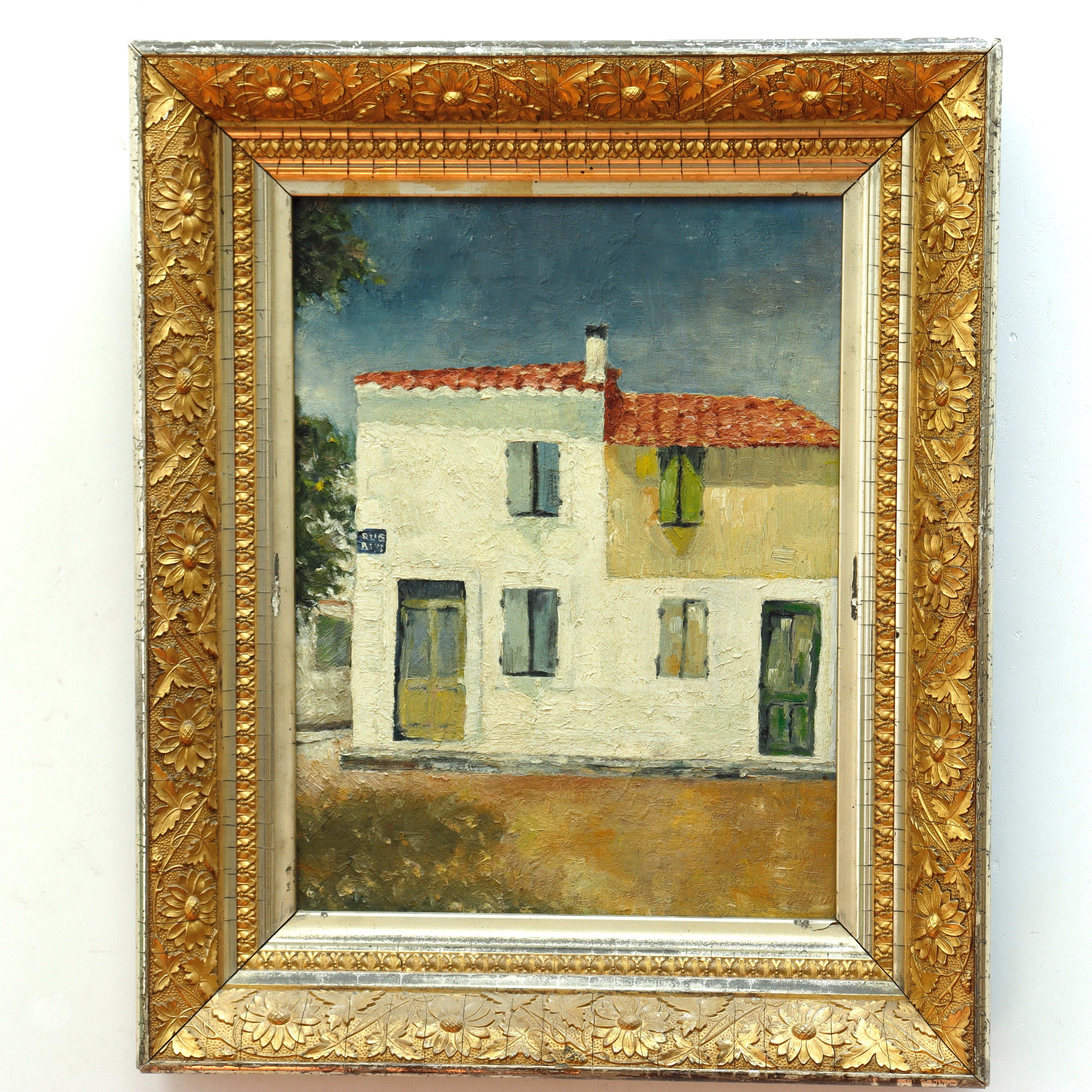 AW069: Antique French School Impressionist Paris Street Scene Oil on Canvas Late 19th Century