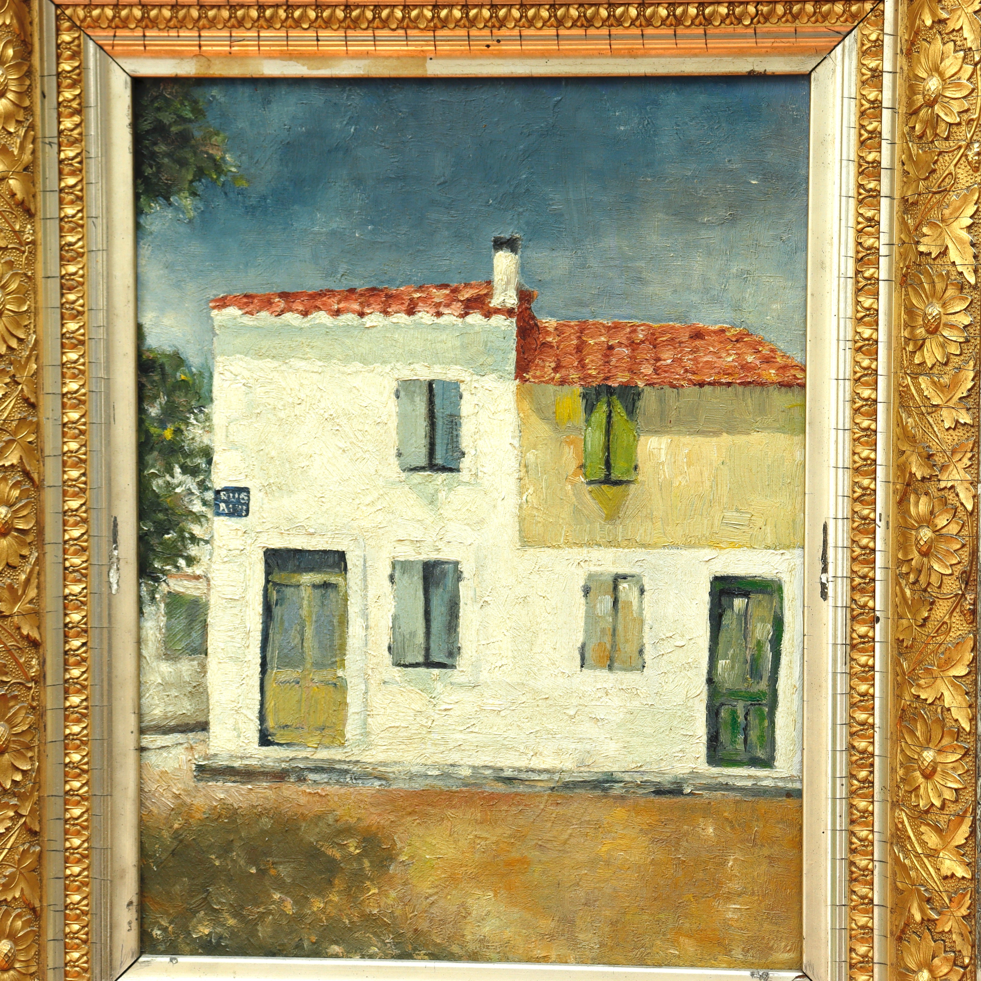AW069: Antique French School Impressionist Paris Street Scene Oil on Canvas Late 19th Century