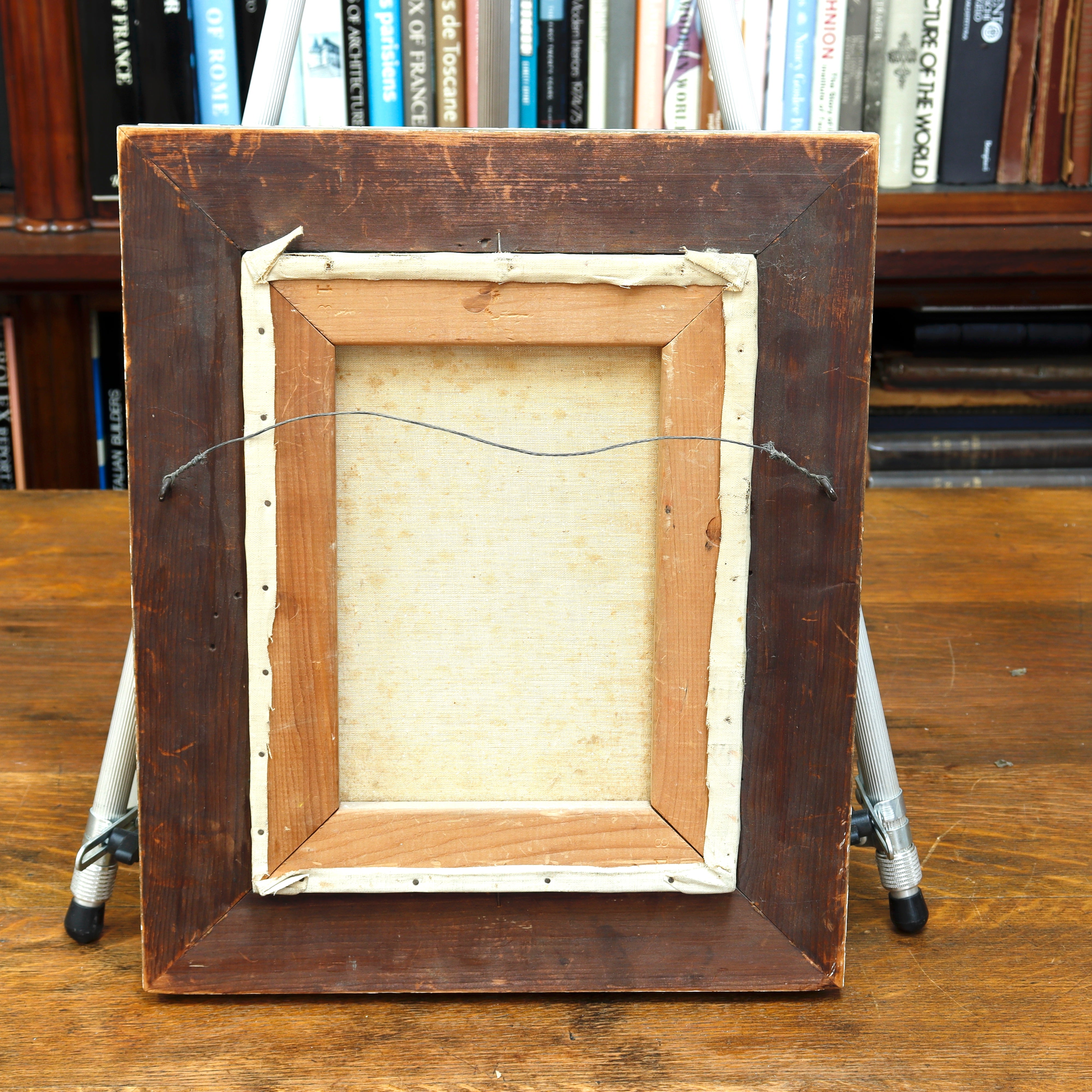 AW069: Antique French School Impressionist Paris Street Scene Oil on Canvas Late 19th Century