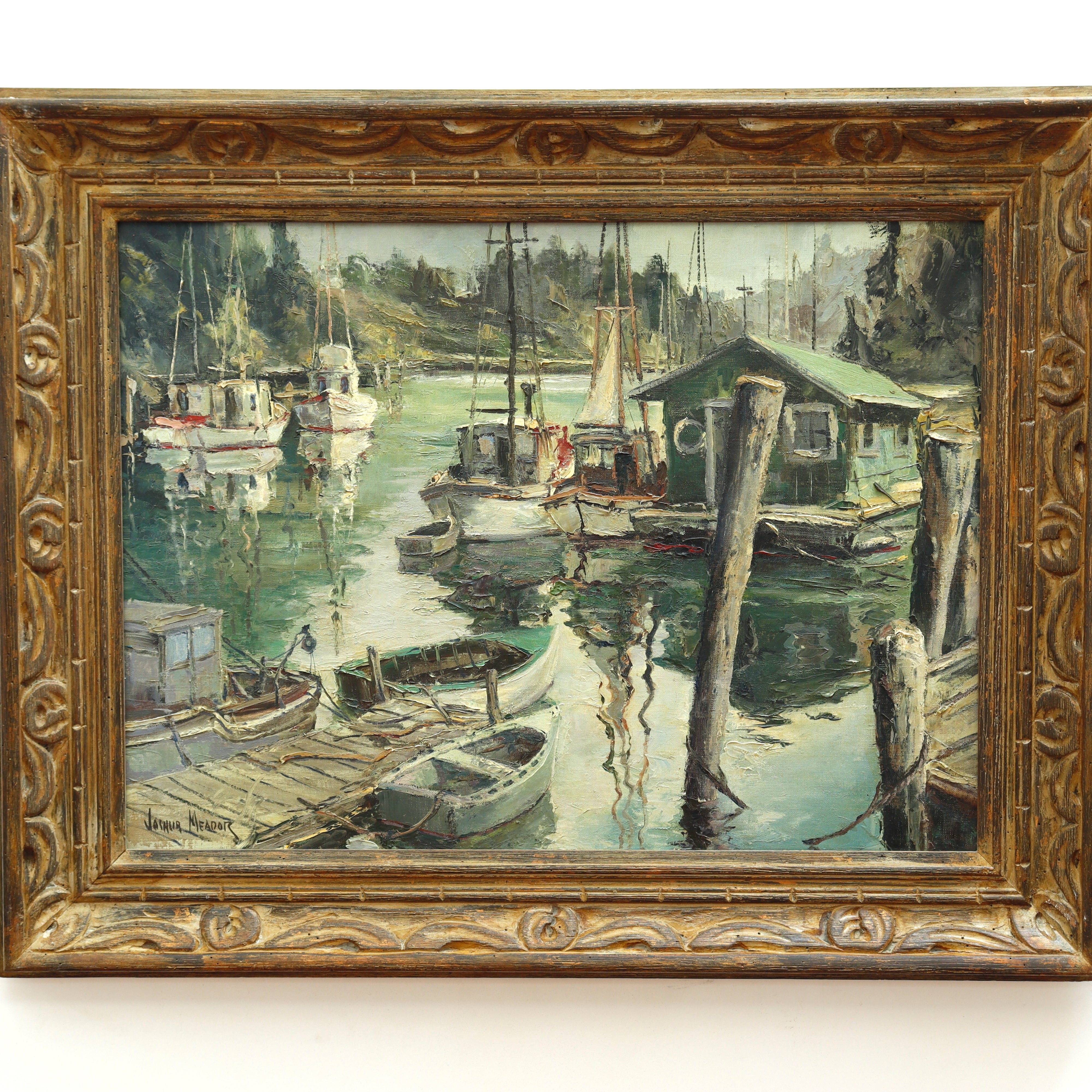 AW080: Joshua Meador "Shanty Boat" Oil on Canvas