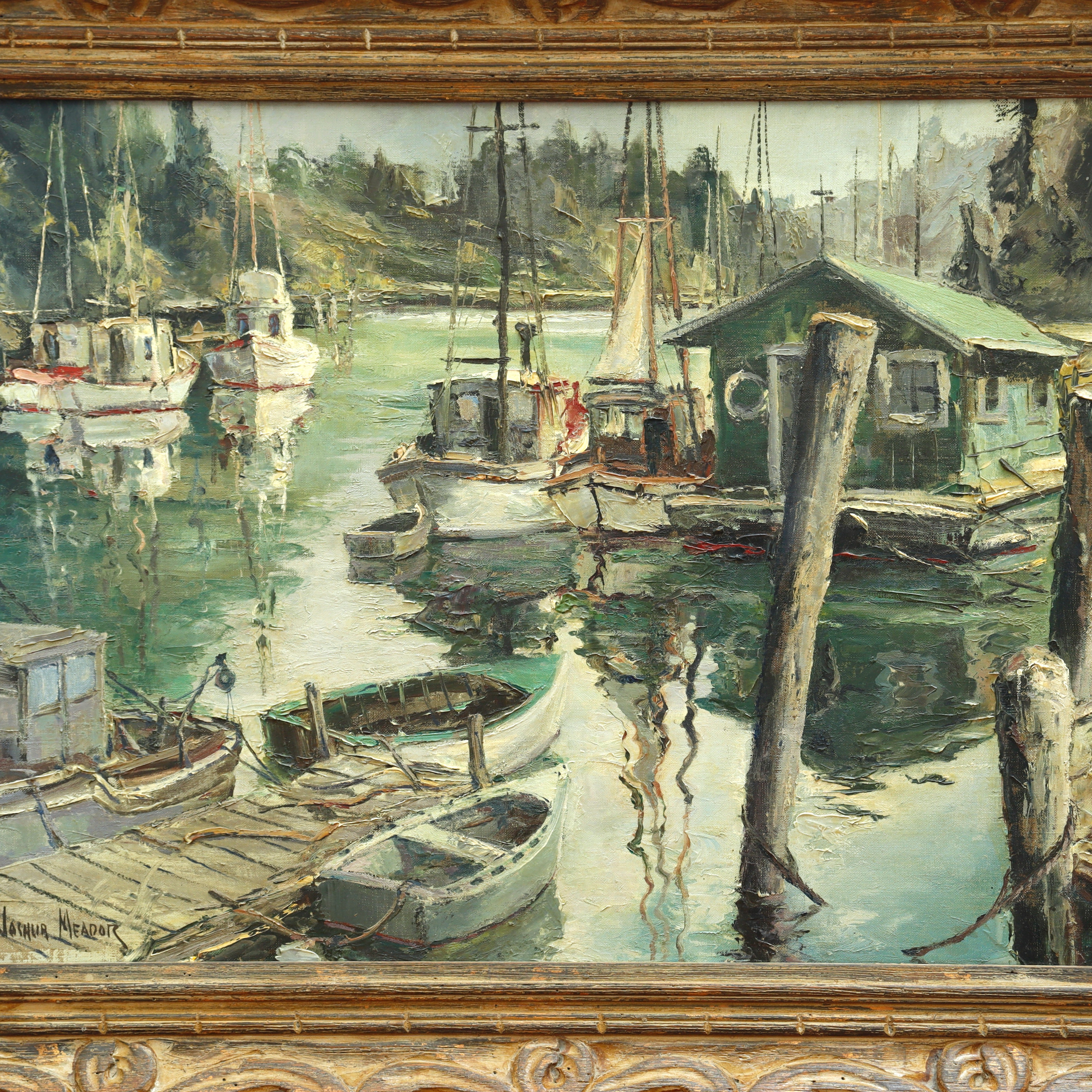 AW080: Joshua Meador "Shanty Boat" Oil on Canvas