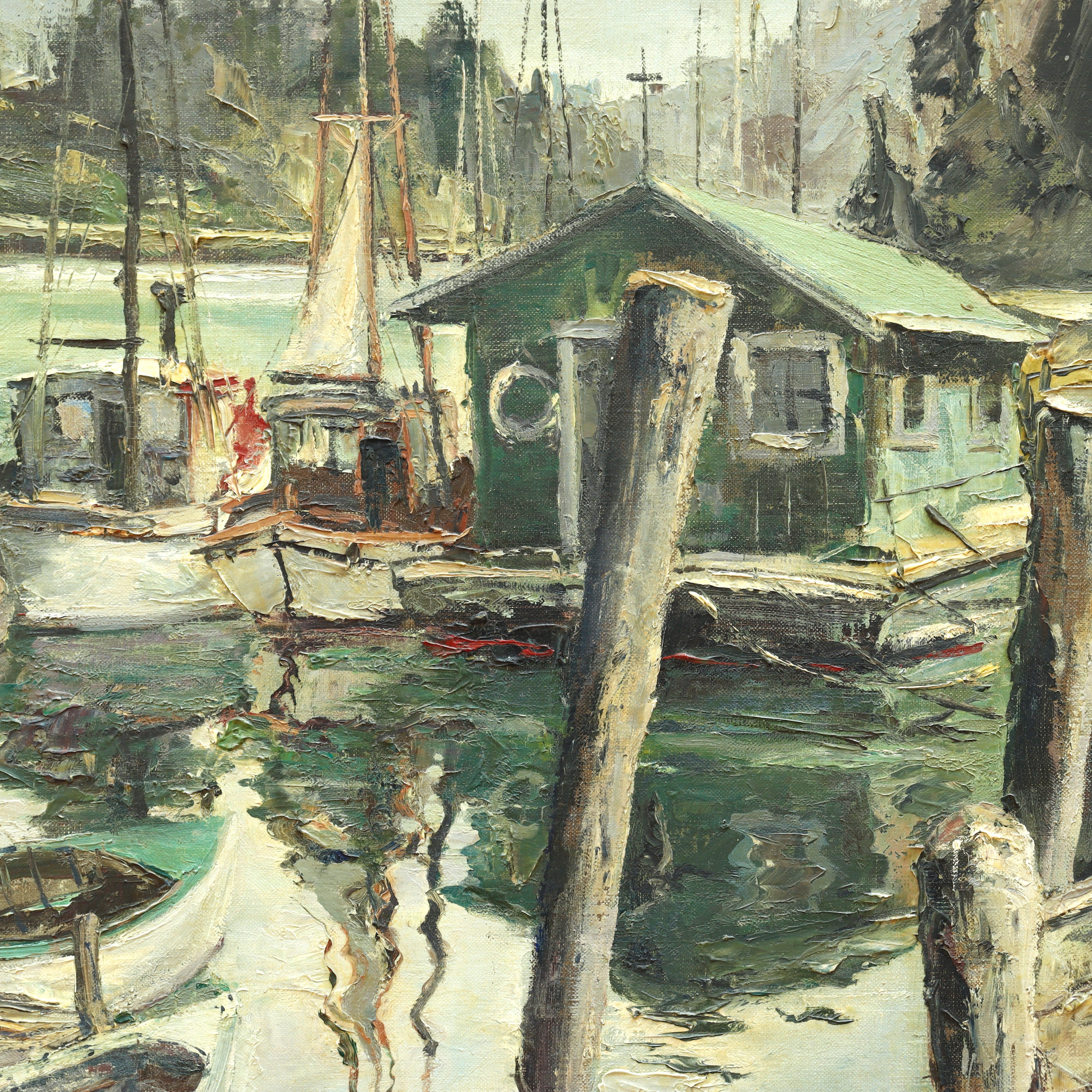 AW080: Joshua Meador "Shanty Boat" Oil on Canvas