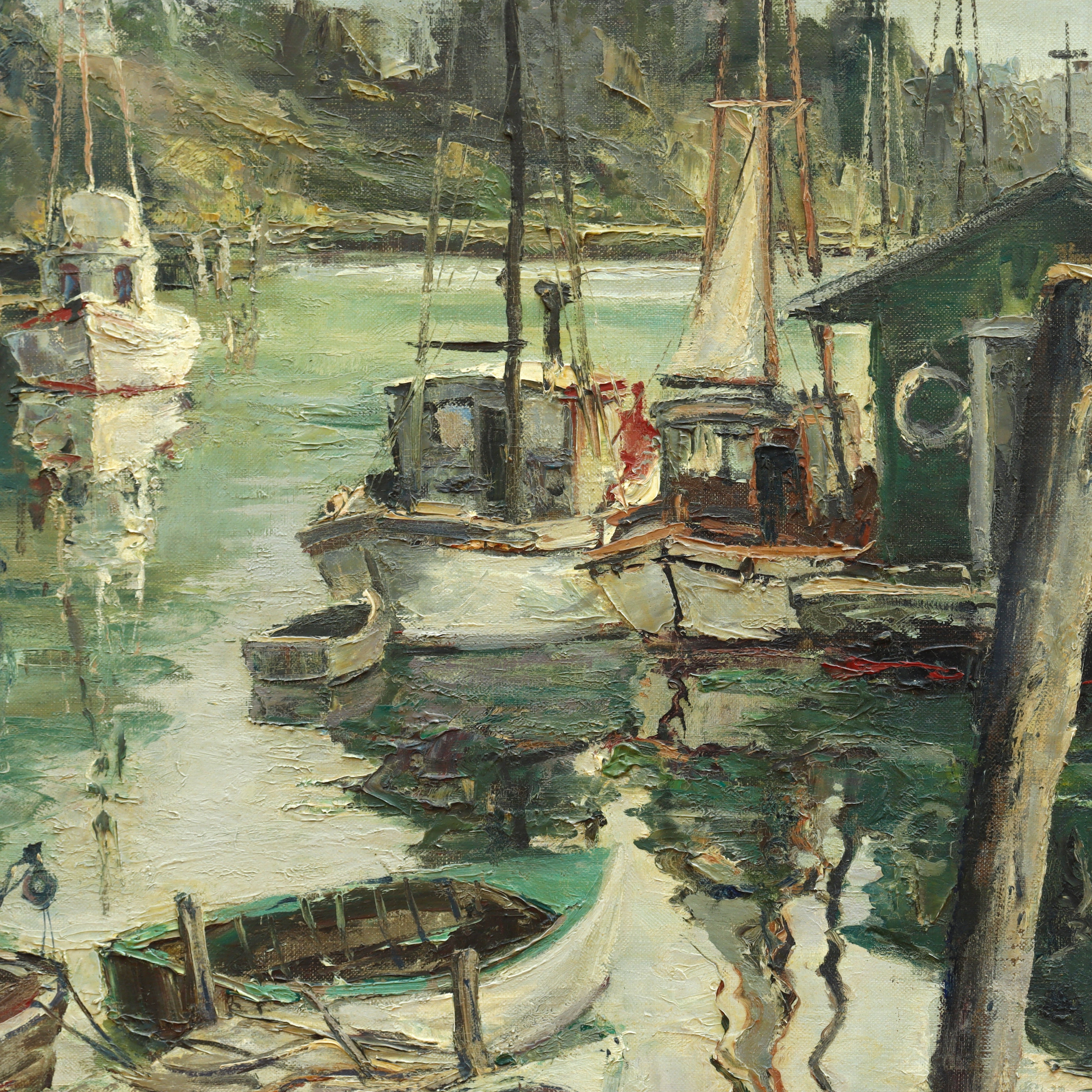 AW080: Joshua Meador "Shanty Boat" Oil on Canvas