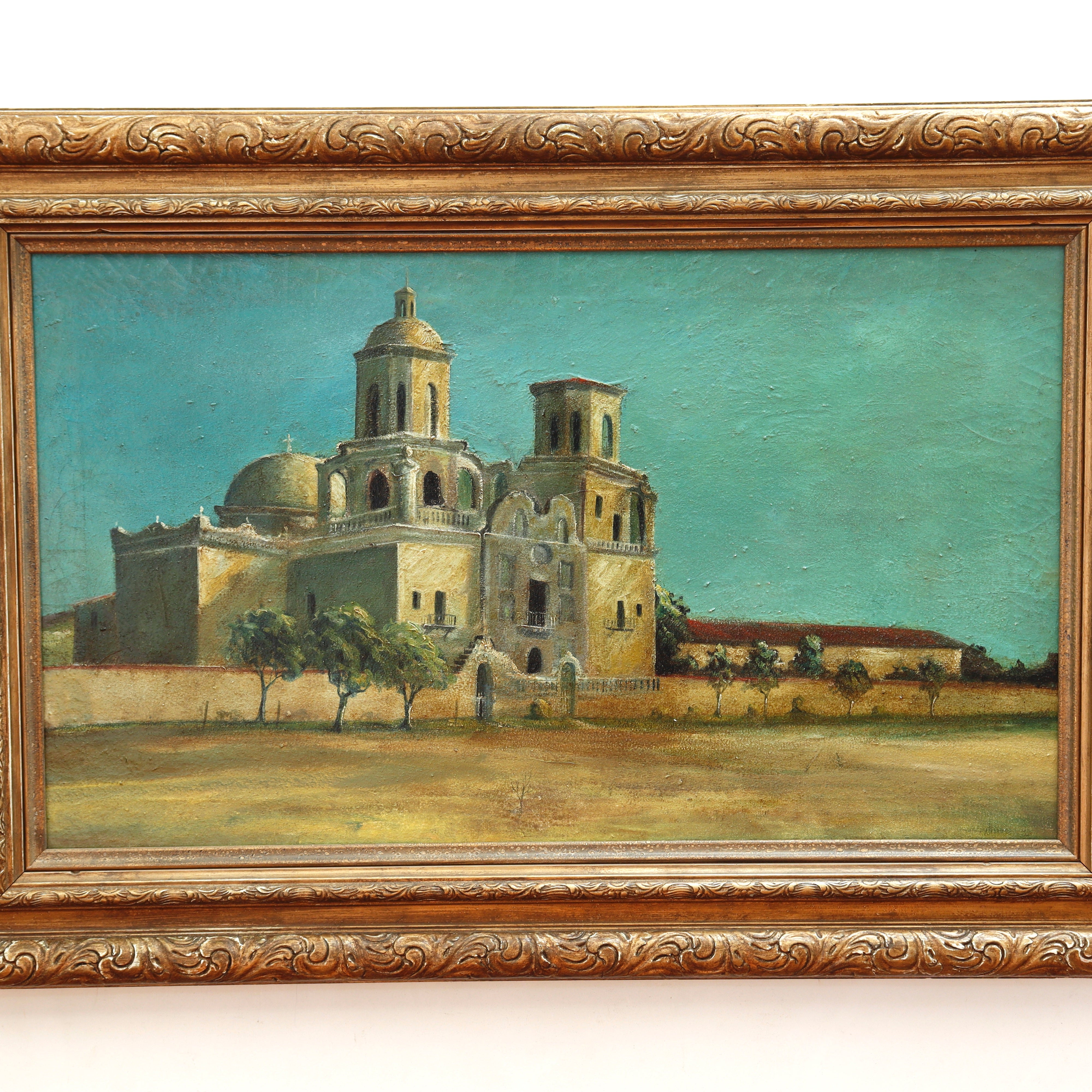 AW036: San Xavier del Bac Mission Tucson, AZ - Oil on Canvas Painting