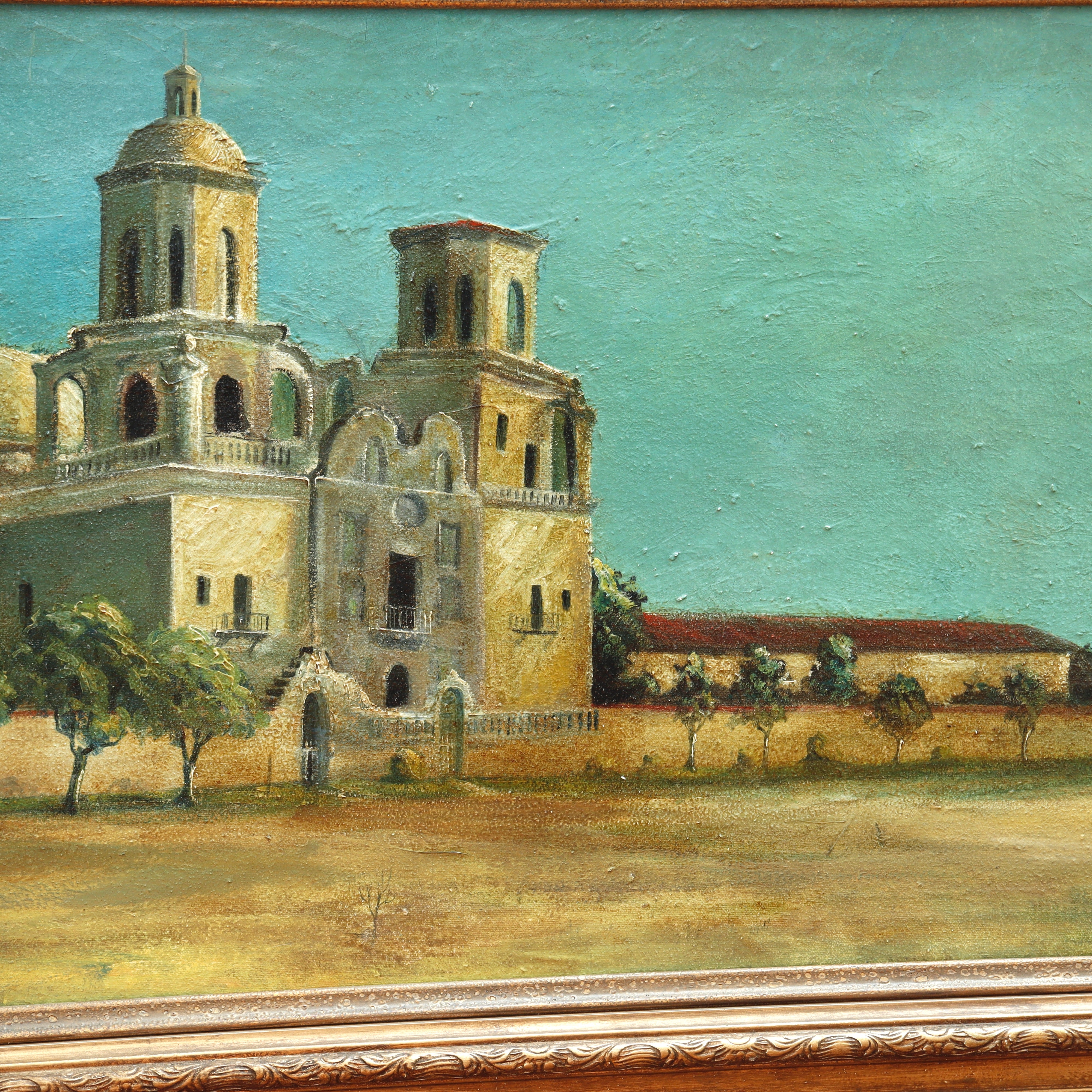 AW036: San Xavier del Bac Mission Tucson, AZ - Oil on Canvas Painting