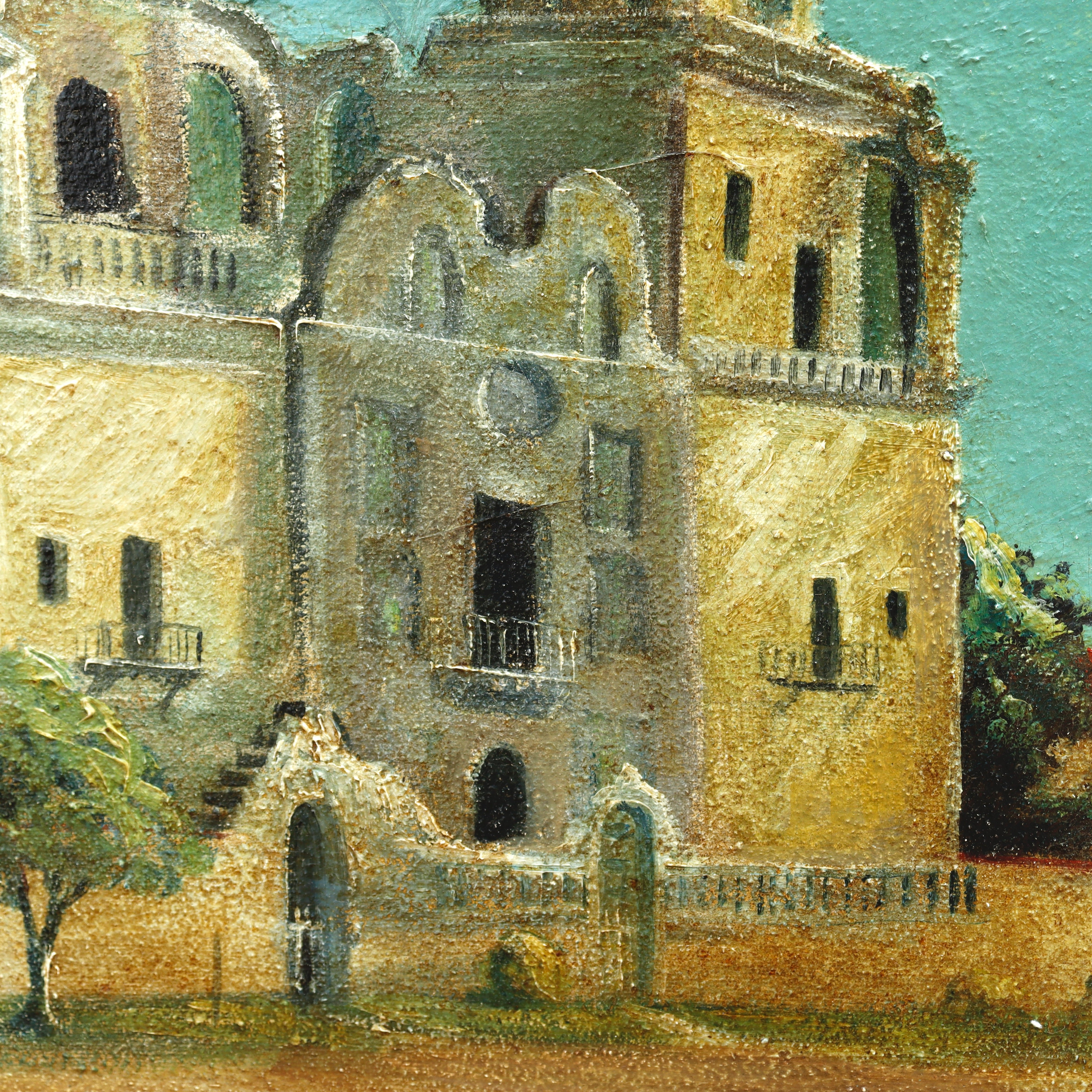AW036: San Xavier del Bac Mission Tucson, AZ - Oil on Canvas Painting