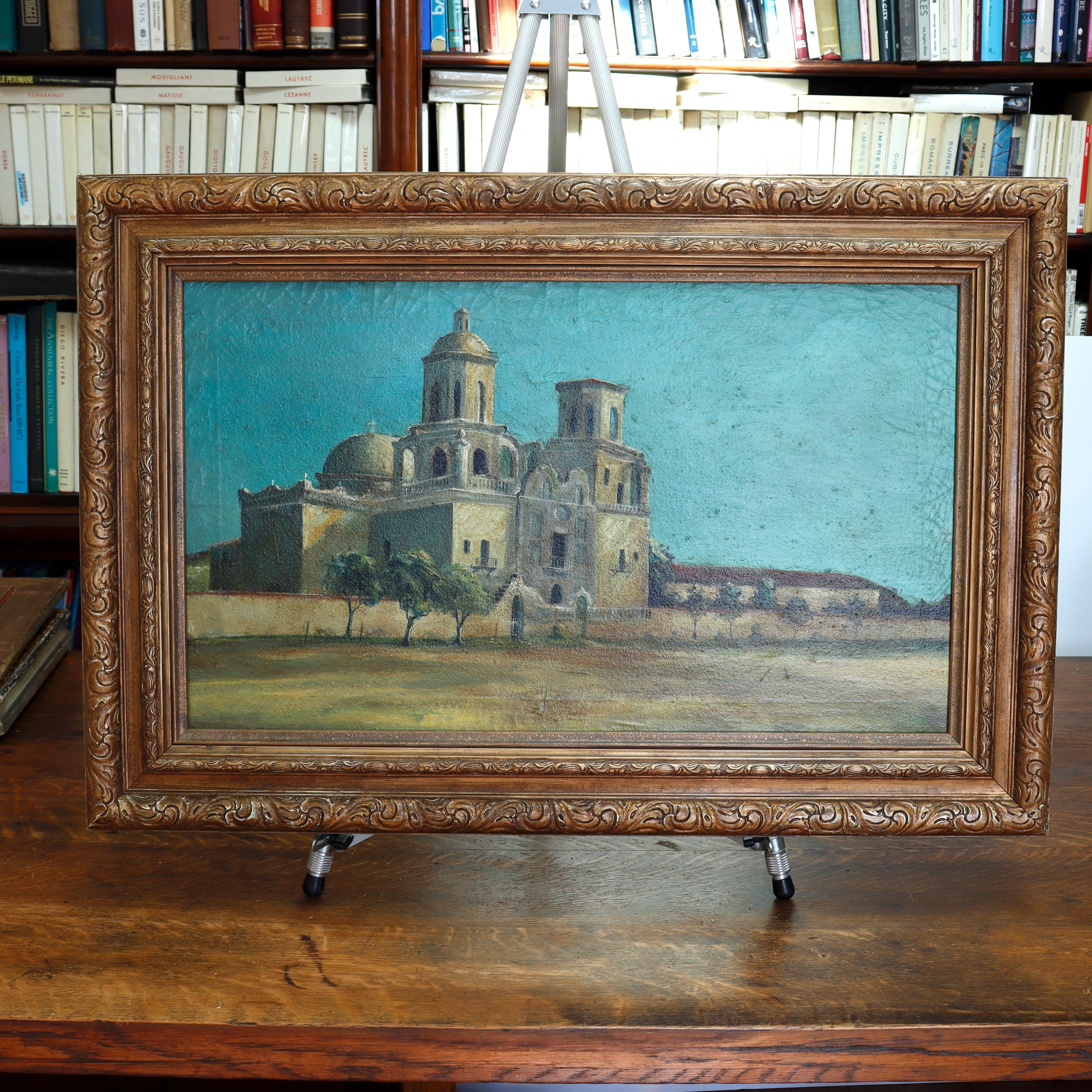 AW036: San Xavier del Bac Mission Tucson, AZ - Oil on Canvas Painting