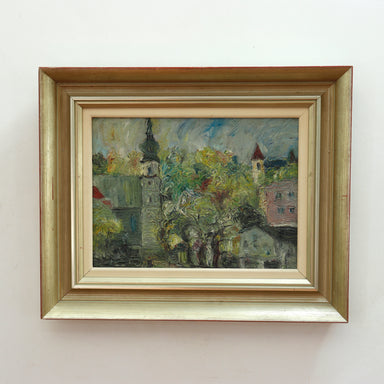  Georg Sliwka Impressionist European Village Oil on Board Painting | Work of Man