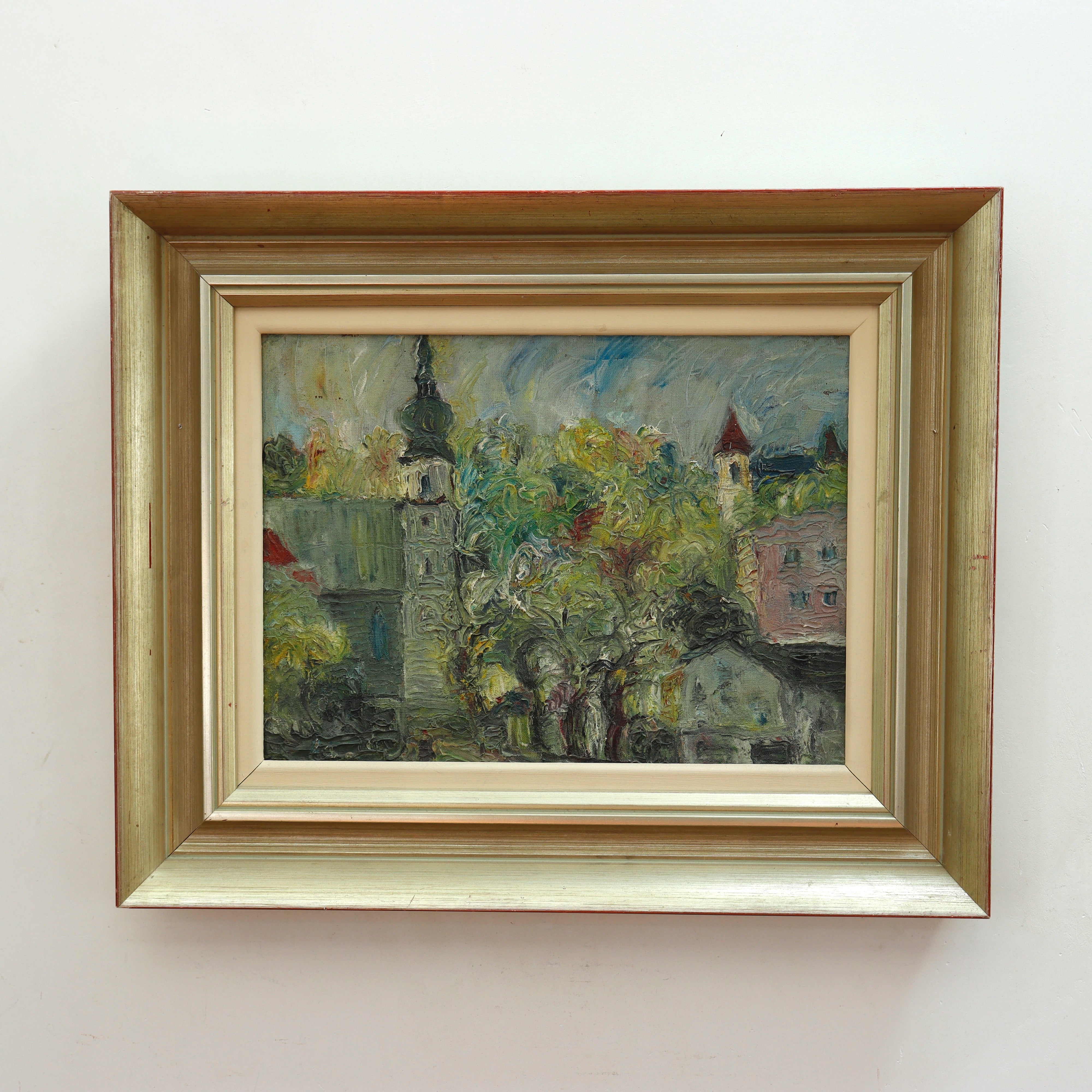  Georg Sliwka Impressionist European Village Oil on Board Painting | Work of Man