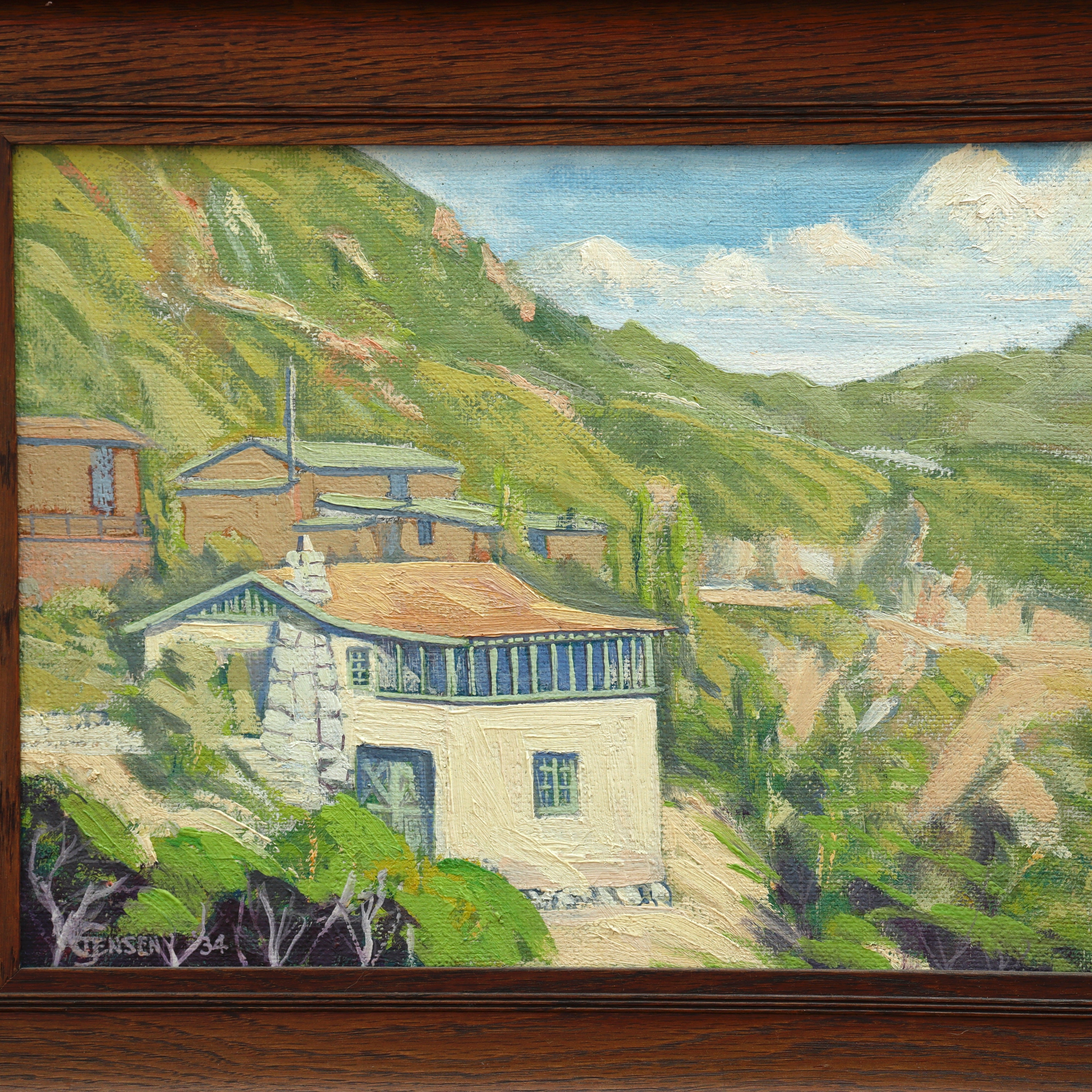 AW098: CT Jensen California Plein Air Oil on Board Painting Circa 1934