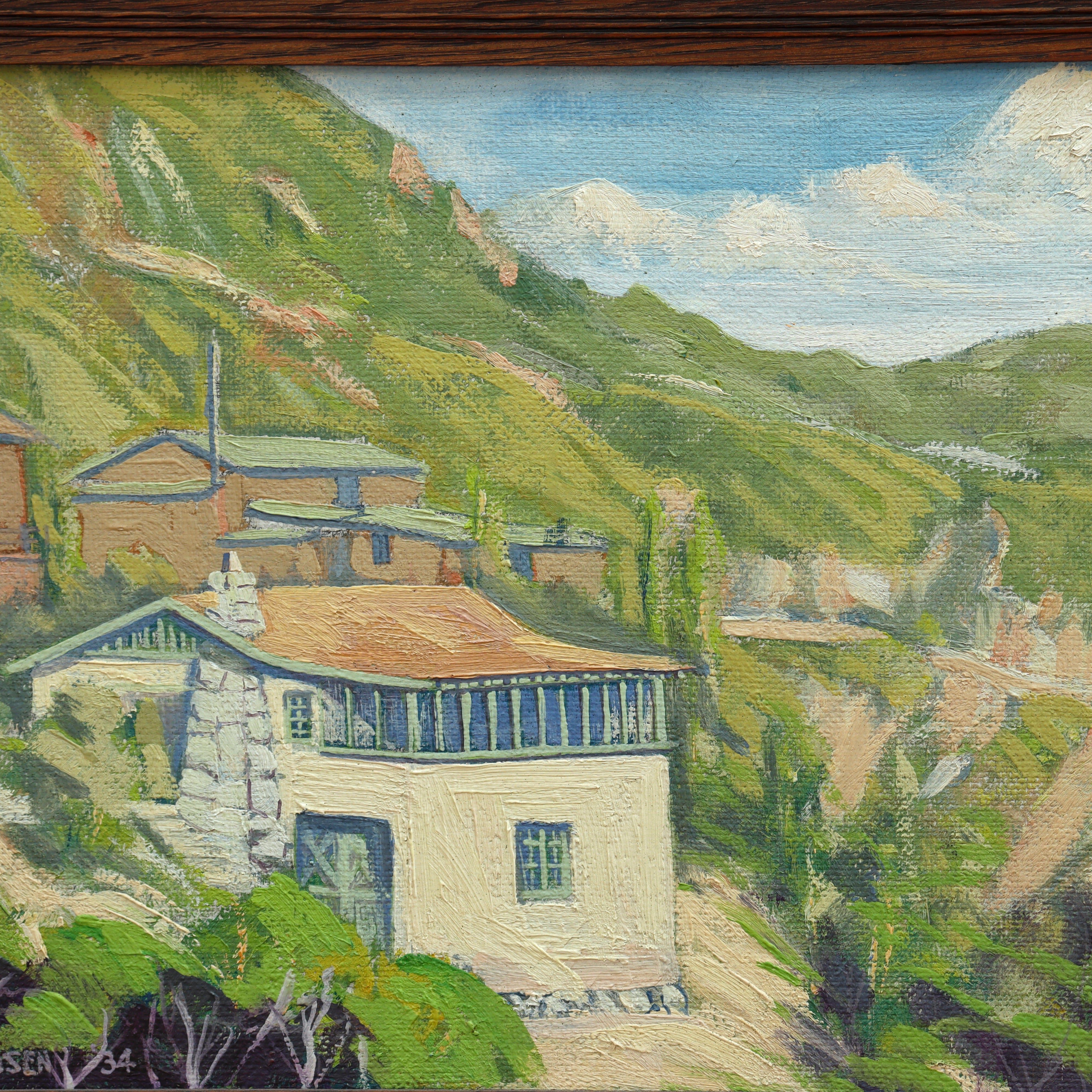 AW098: CT Jensen California Plein Air Oil on Board Painting Circa 1934