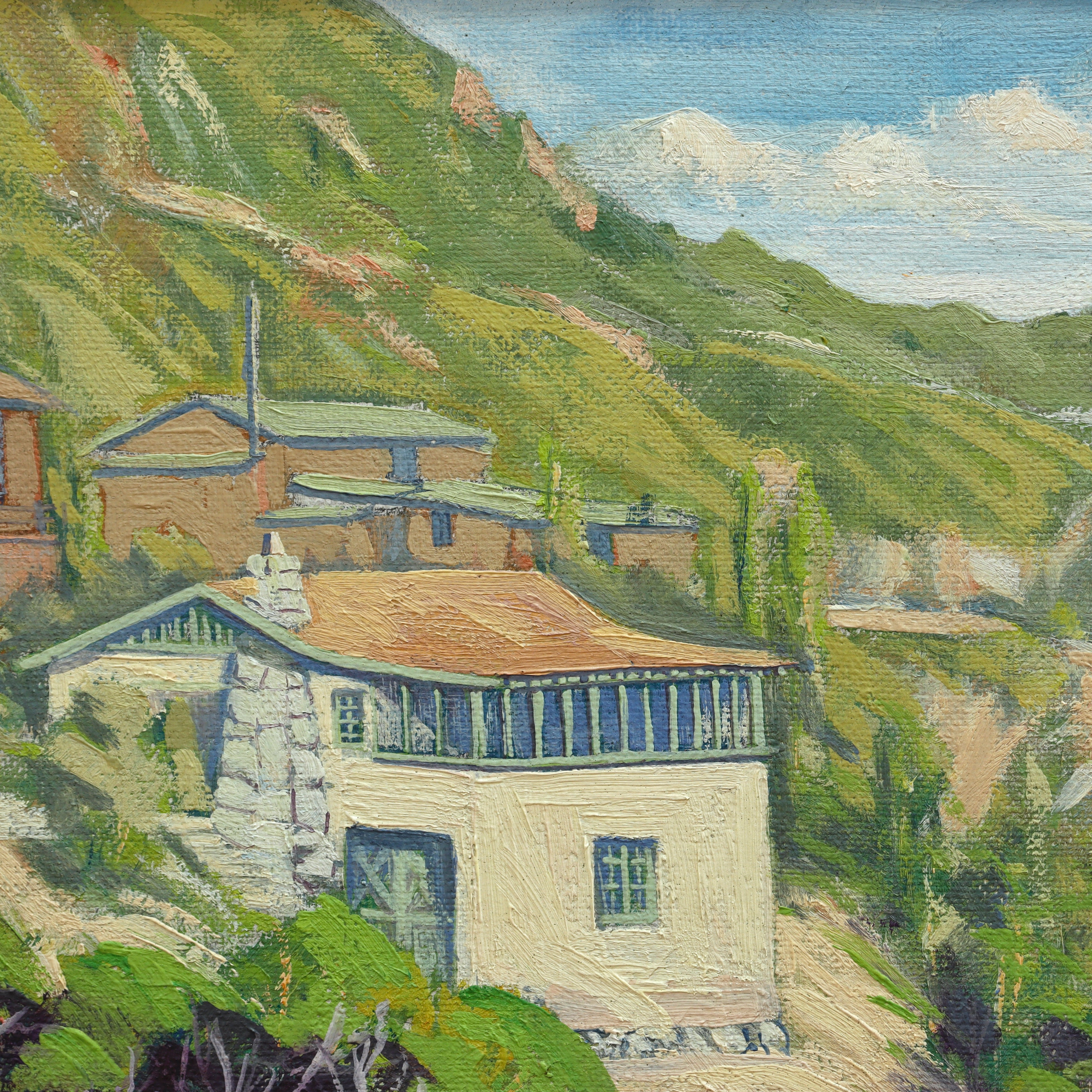 AW098: CT Jensen California Plein Air Oil on Board Painting Circa 1934